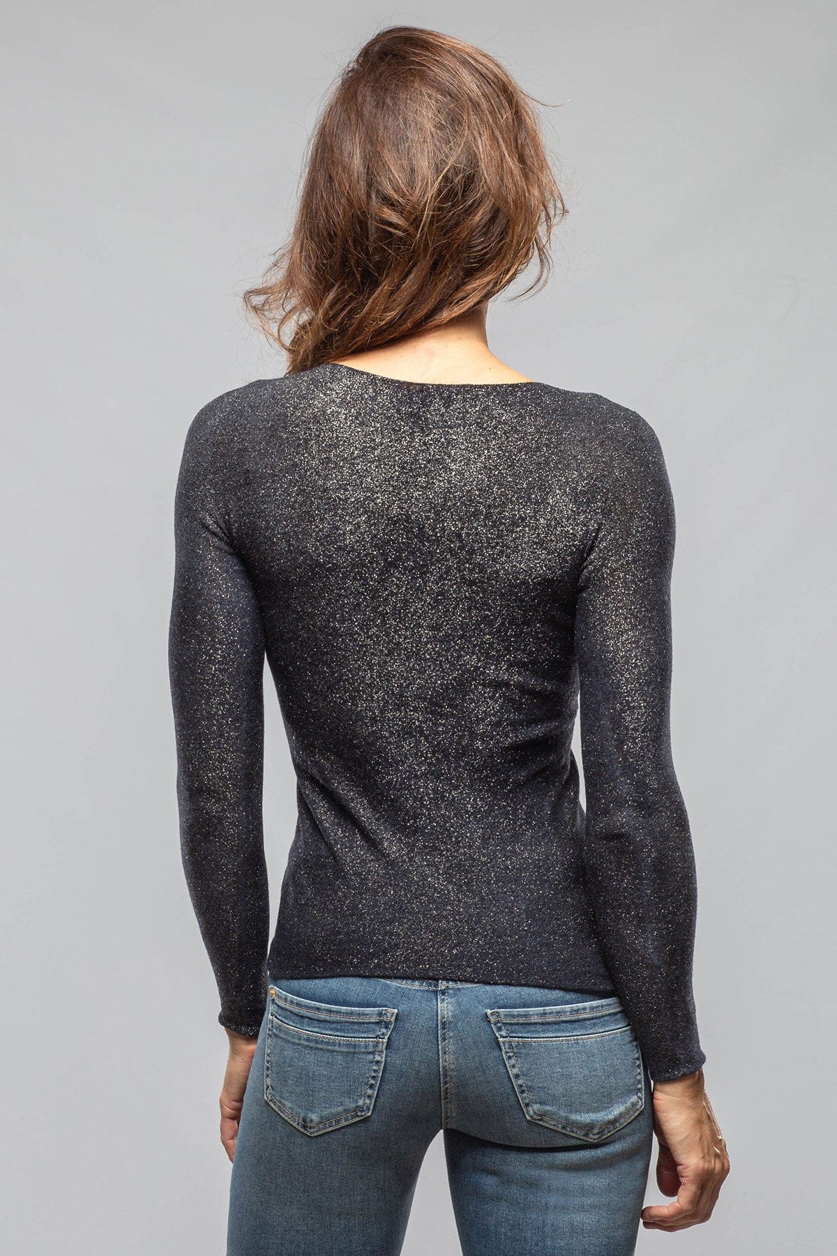 Avant Toi Iza Top W/ Stardust Effect In Navy Ladies - Tops