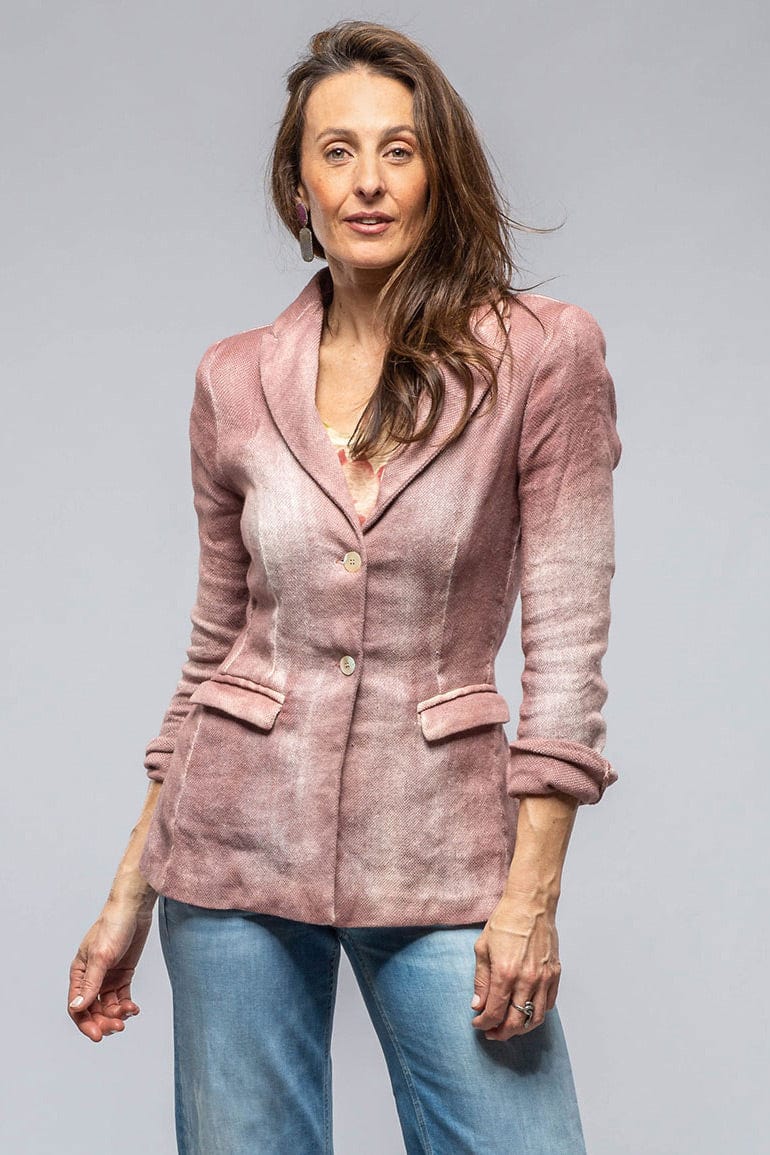 Pami Washed Hand Painted Blazer  In English Rose - AXEL'S
