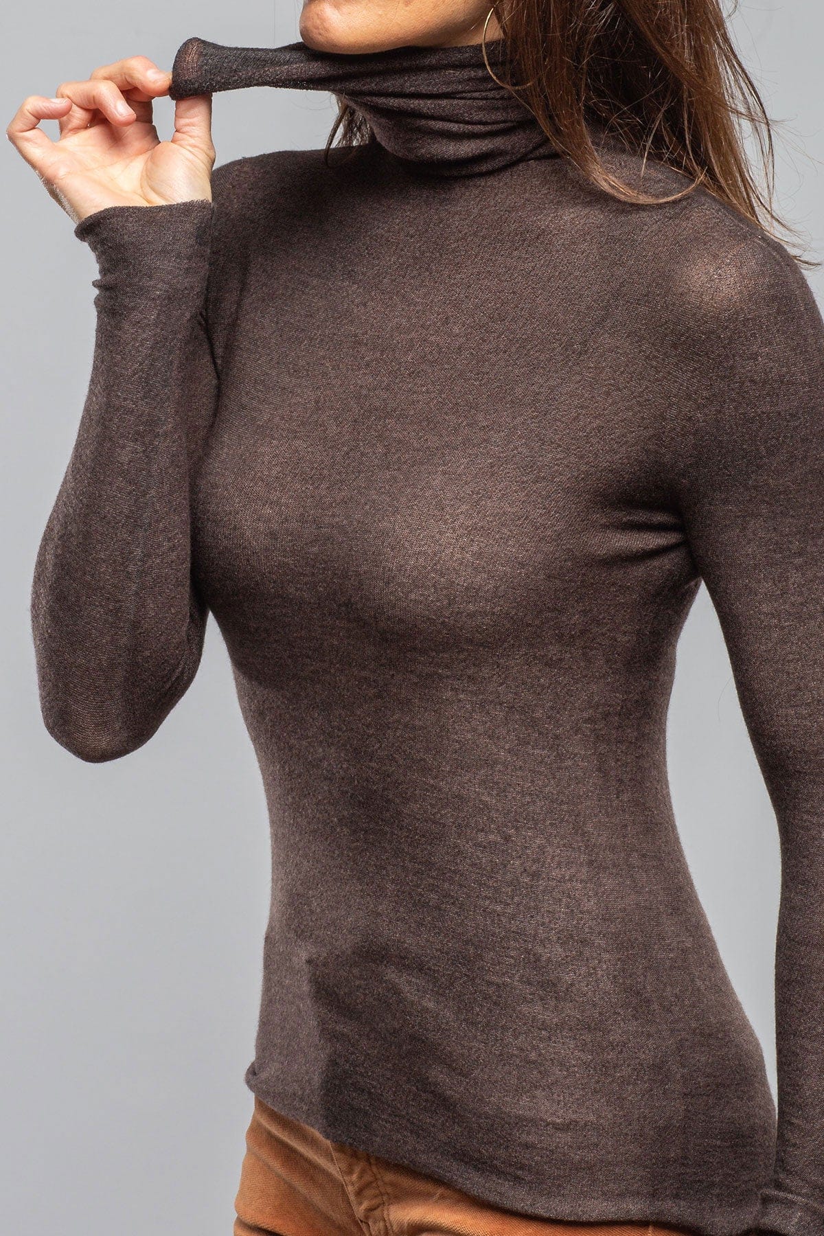 Avant Toi Prosaic Cashmere Silk Turtleneck In Dark Moro Ladies - Tops
