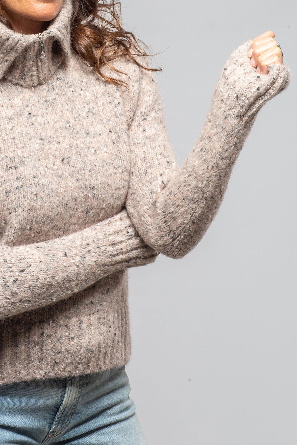 Axel's Country Collection Galway Donegal Knit Sweater In Petalo Ladies - Sweaters