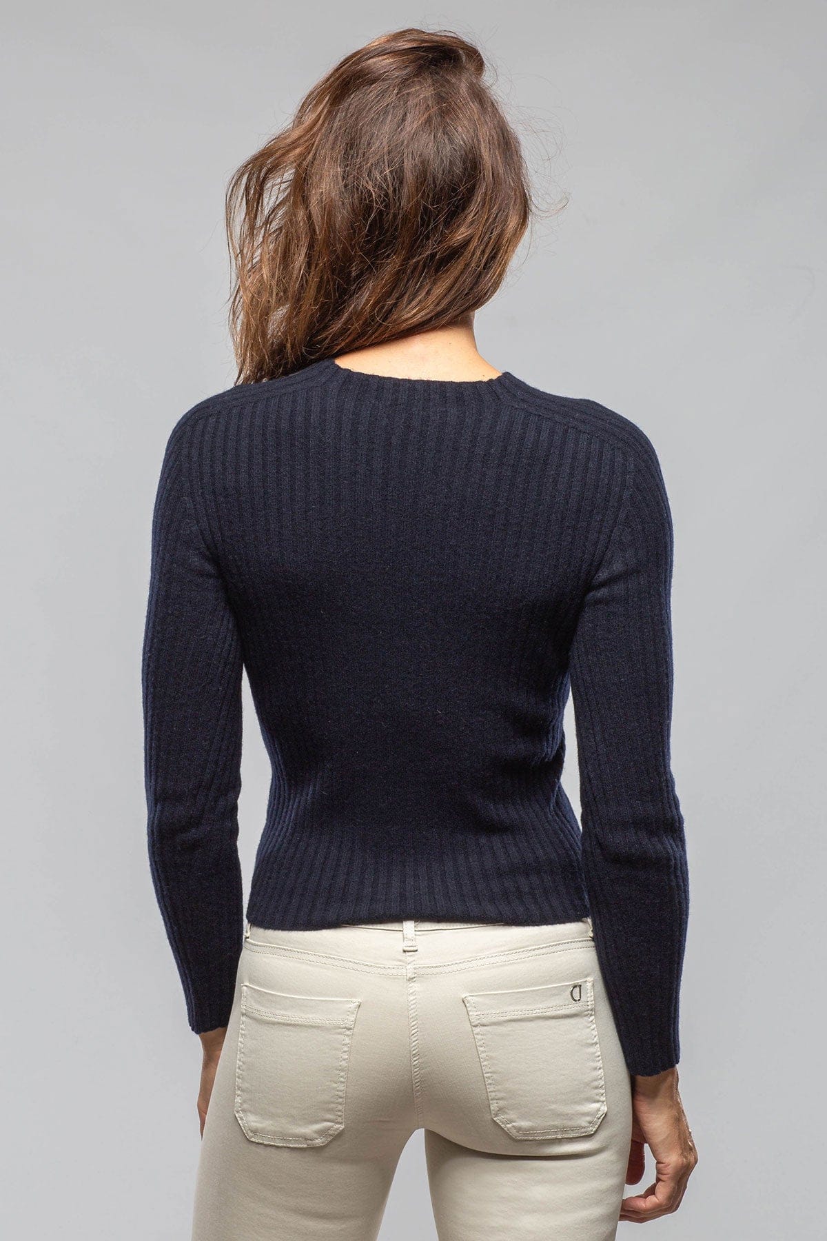 Axel's Country Collection Kerry L/S Ribbed Top In Notte Ladies - Tops