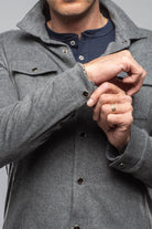 Ashford Lux Cashmere Silk Snap Shirt In Grey - AXEL'S