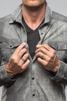 Bello Suede Shirt In Washed Grey - AXEL'S