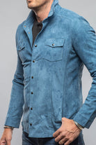 Bello Suede Shirt In Denim - AXEL'S