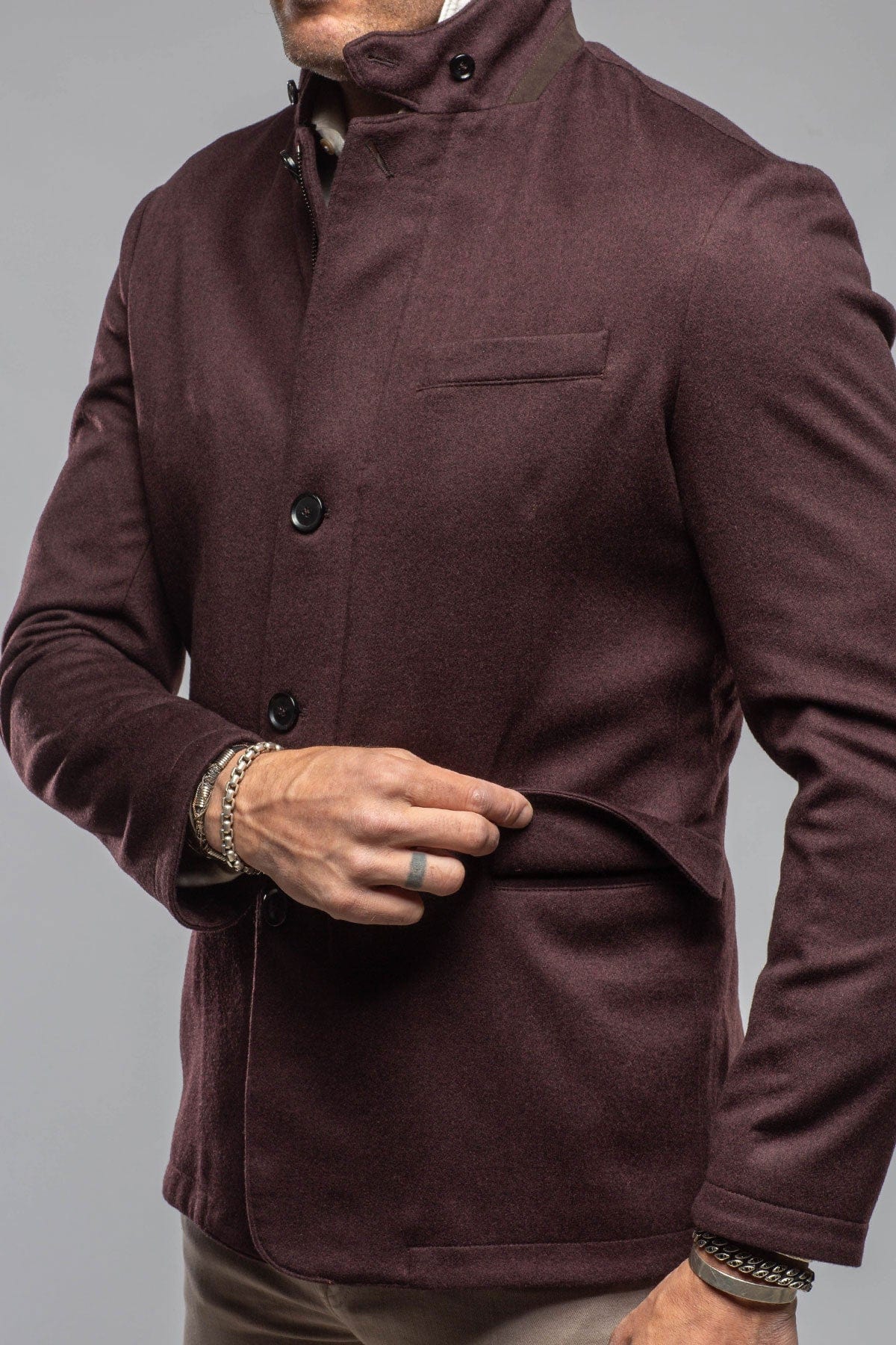 Bridgerton Cashmere Gentleman Jacket In Burgundy - AXEL'S