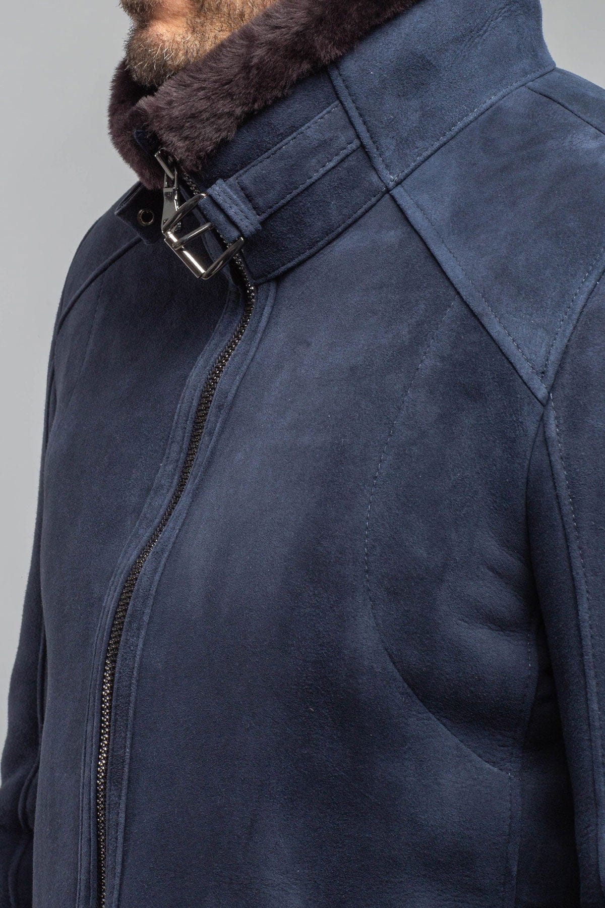 Axel's Florence Collection Highwood Latch Shearling In Navy Mens - Outerwear - Shearling