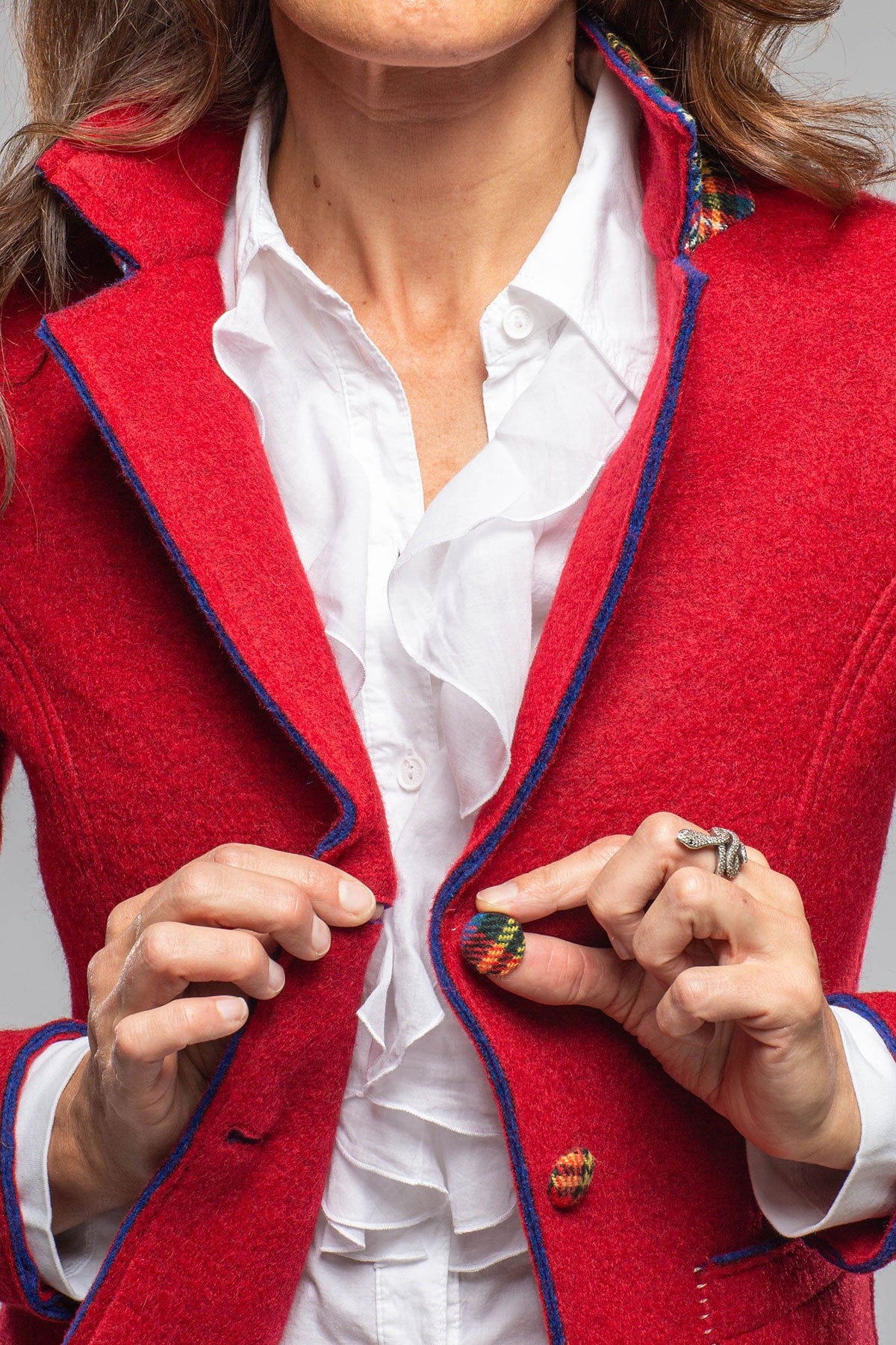 Axel's Florence Collection Maisie Wool Blazer In Red Ladies - Tailored - Jackets