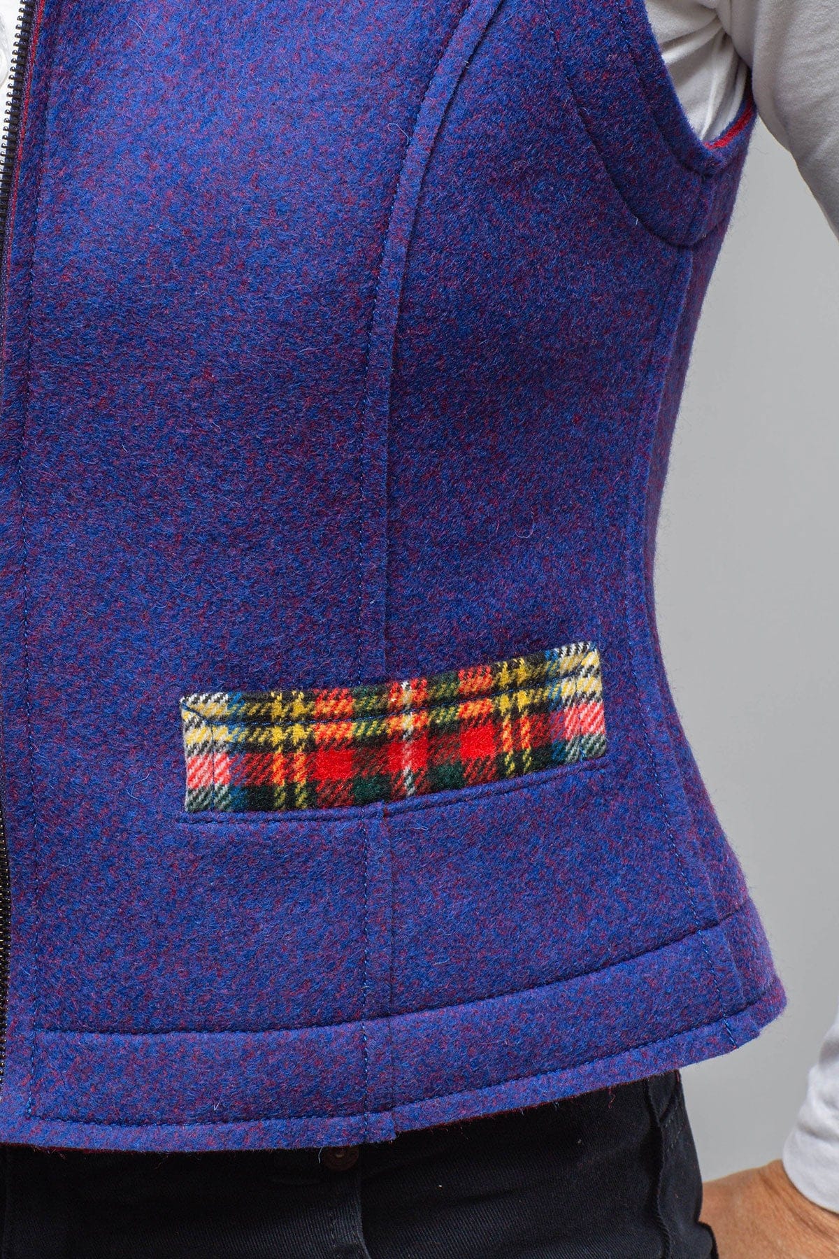 Axel's Florence Collection Nelly Double Face Wool Vest In Blue Ladies - Tailored - Vests