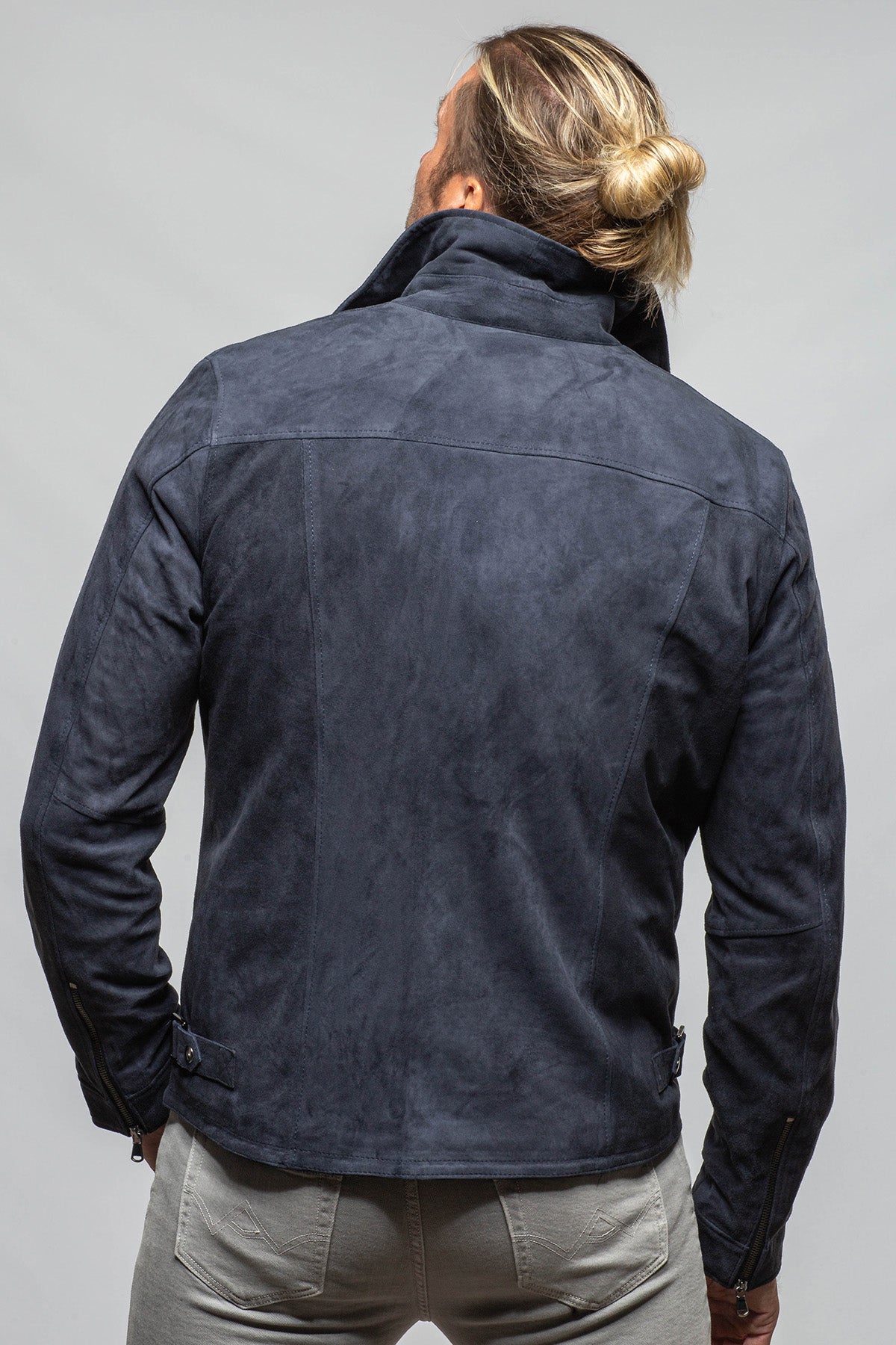 Axel's Florence Collection Rover Suede Shirt In Navy Mens - Outerwear - Leather