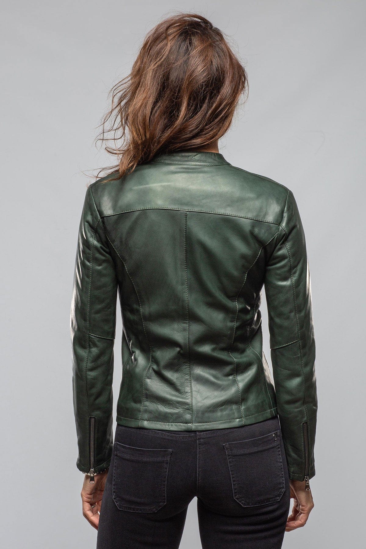 Axel's Florence Collection Silvia Leather Jacket In Forest Ladies - Outerwear - Leather