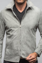 The Don II Suede Zip Jacket In Grey - AXEL'S