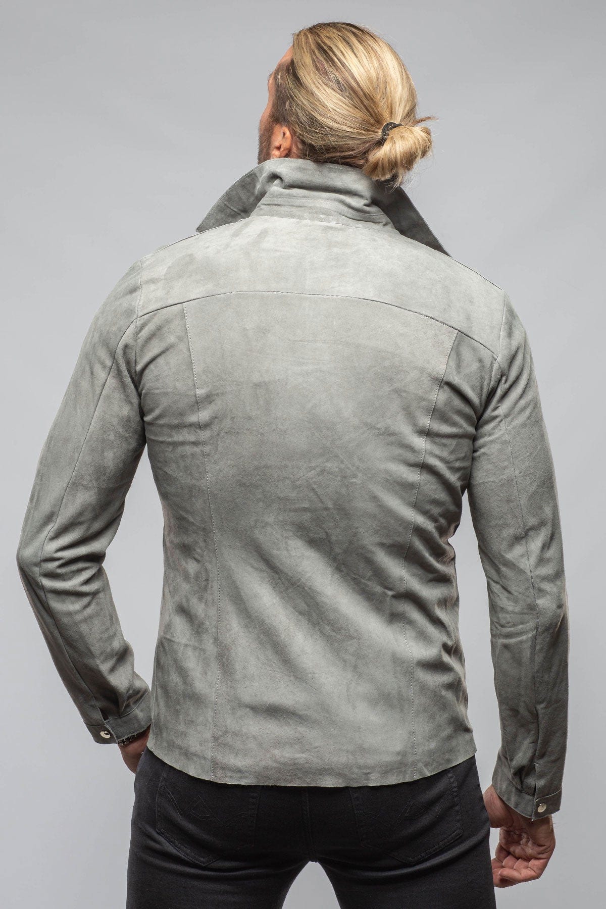 The Don II Suede Zip Jacket In Grey - AXEL'S