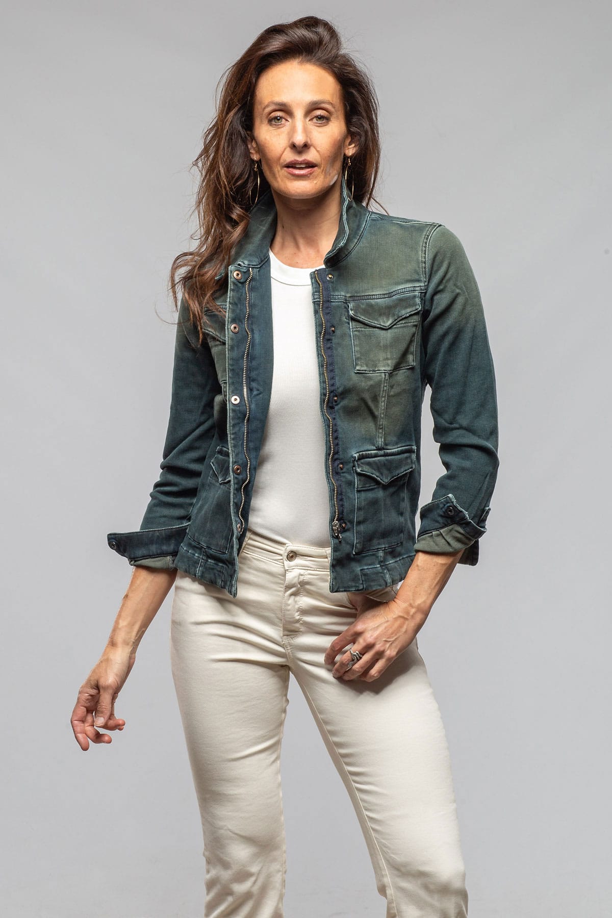 Beale Over-Dyed Denim Jacket In Cactus - AXEL'S