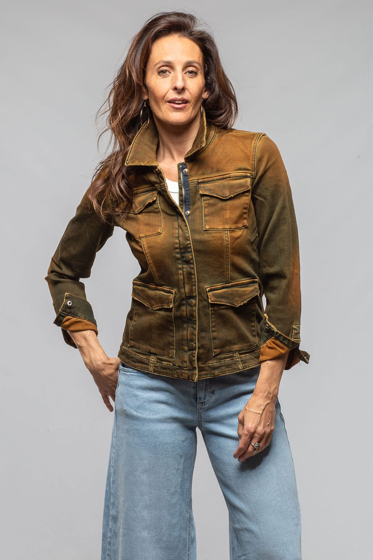 Beale Over-Dyed Denim Jacket In Papaya - AXEL'S