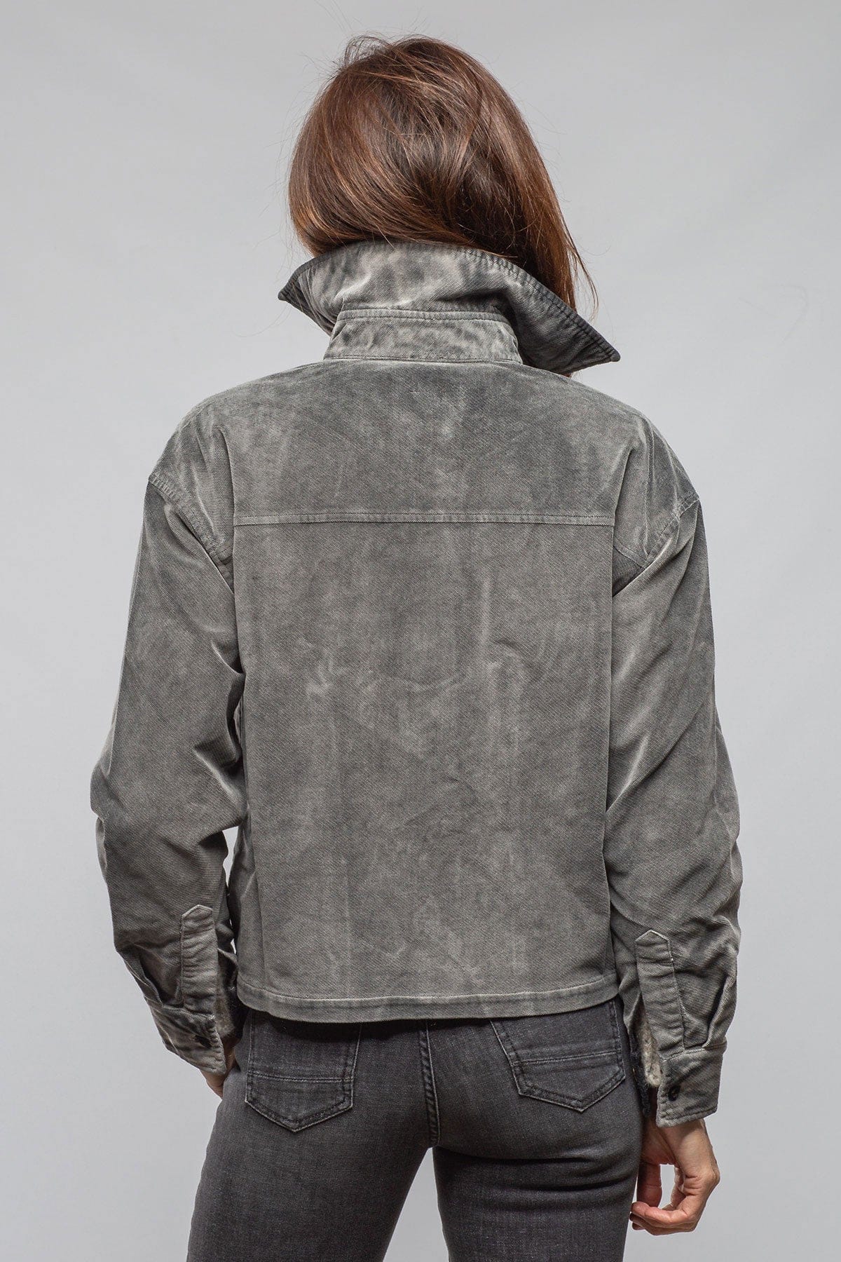 Axel's Premium Denim Betel Short Moleskin Jacket In Anthracite Ladies - Outerwear - Lightweight