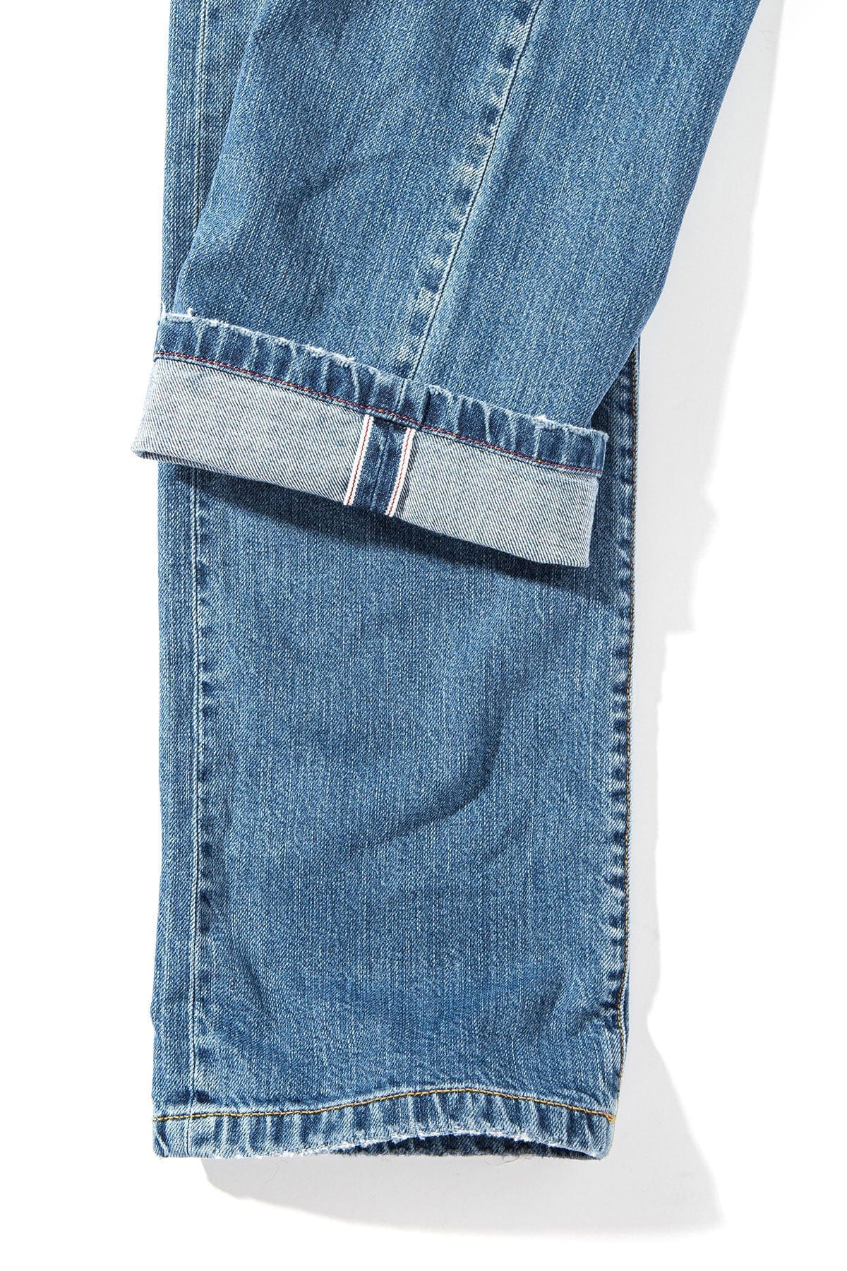 Axel's Premium Denim Callum Selvedge Straight Denim In Mid Blue Mens - Pants - 5 Pocket