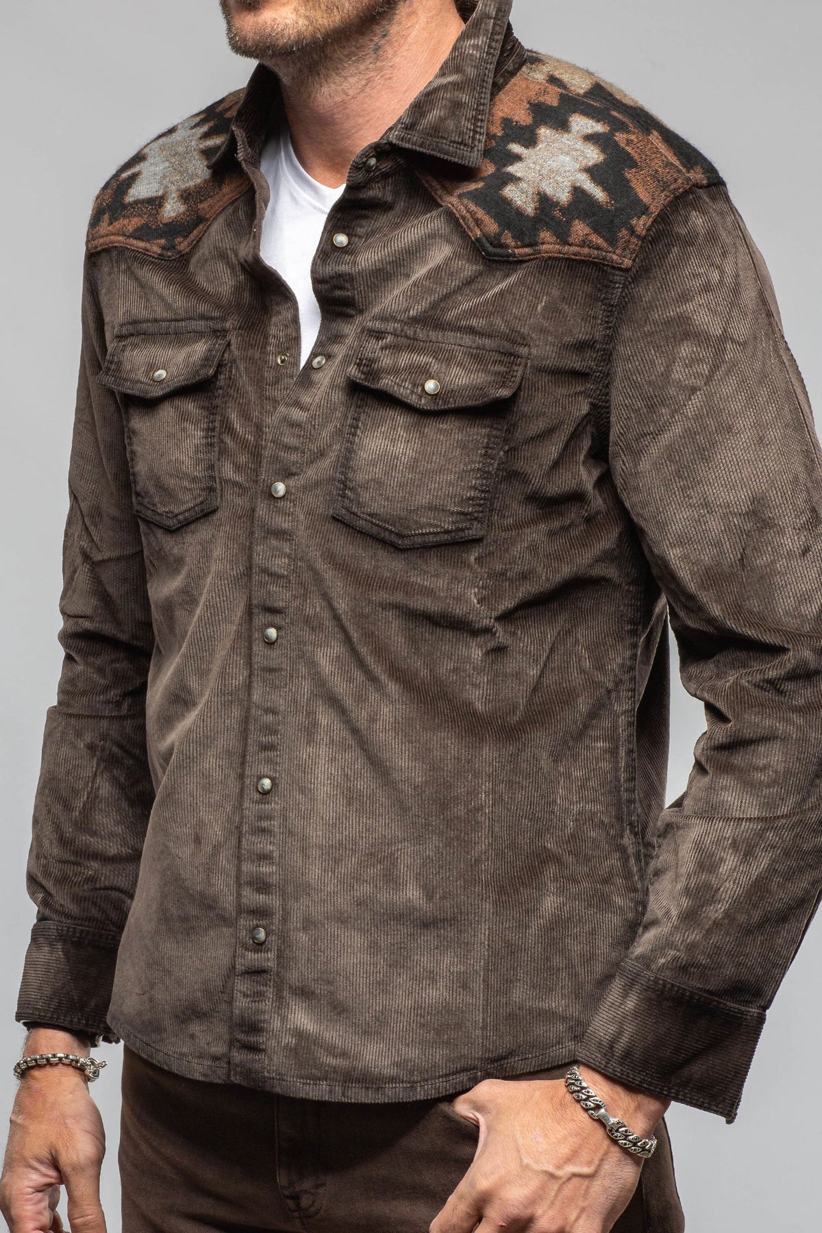 Axel's Premium Denim Clayton Cord Snap Shirt Mens - Snap Shirts