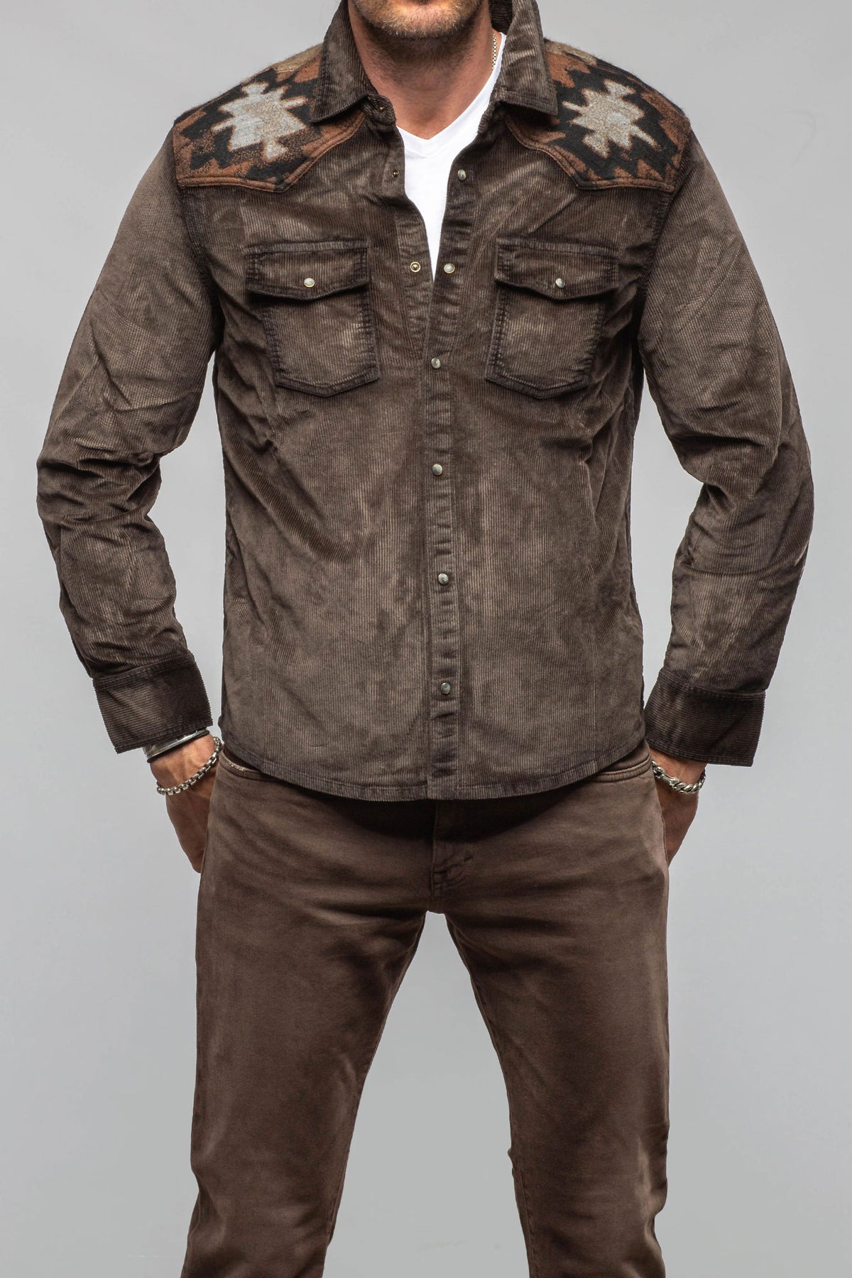 Axel's Premium Denim Clayton Cord Snap Shirt Mens - Snap Shirts