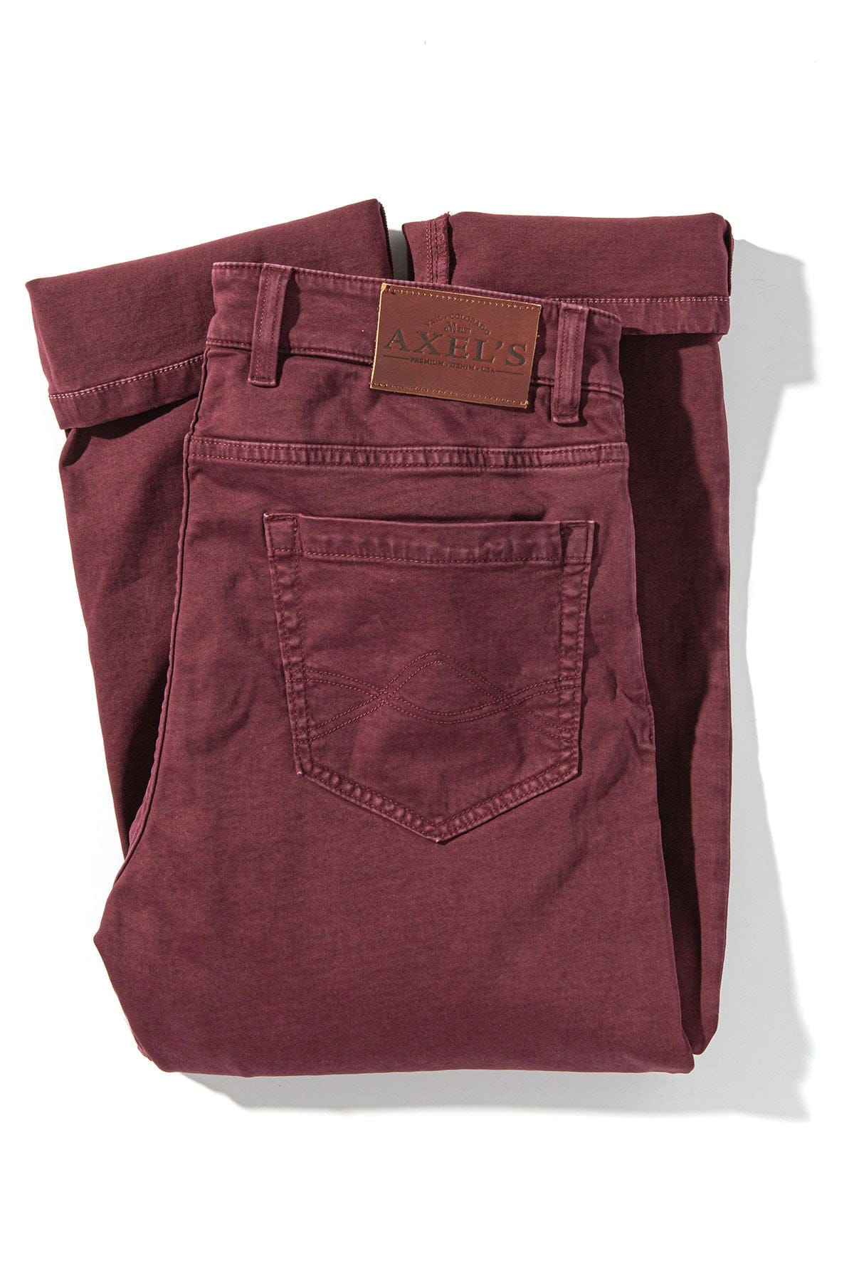 Axel's Premium Denim Colorado Soft-Touch Slim Jeans In Bordeaux Mens - Pants - 5 Pocket