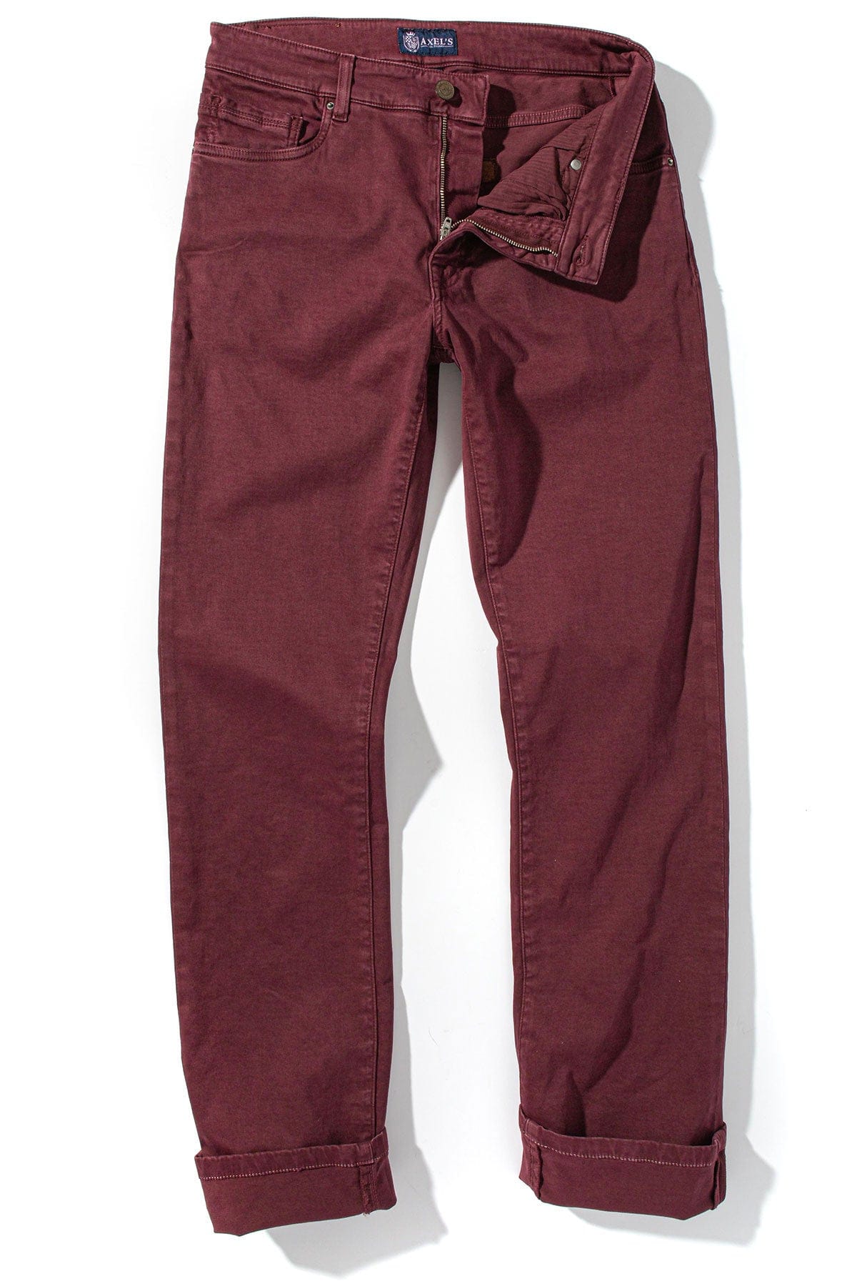 Axel's Premium Denim Colorado Soft-Touch Slim Jeans In Bordeaux Mens - Pants - 5 Pocket