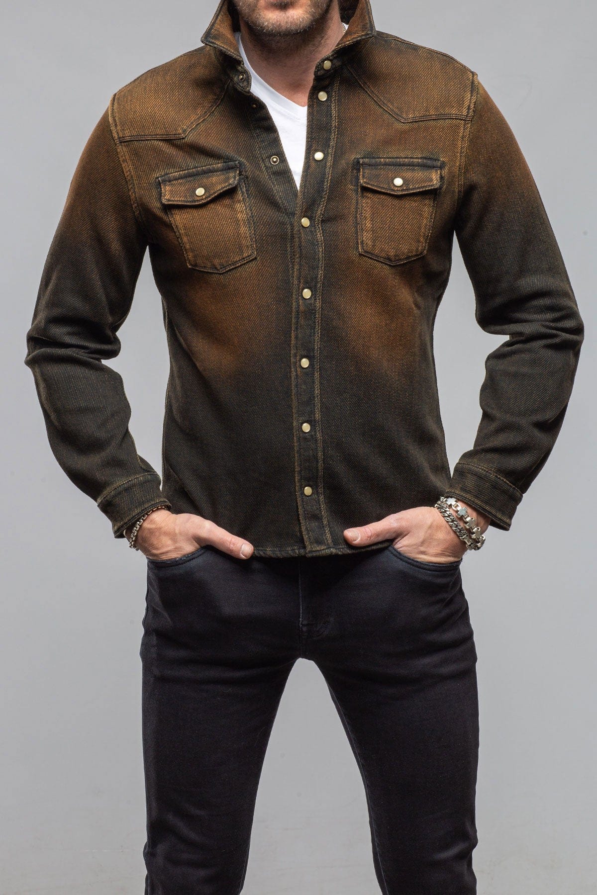 Cutter Knit Snap Shirt In Rhume - AXEL'S