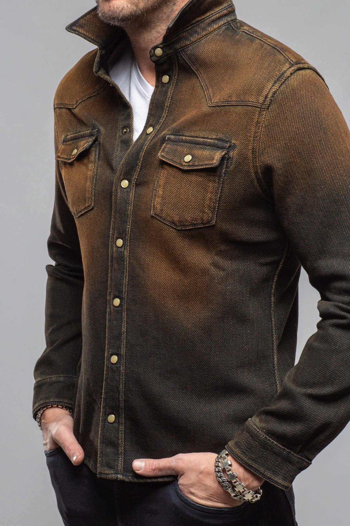 Cutter Knit Snap Shirt In Rhume - AXEL'S