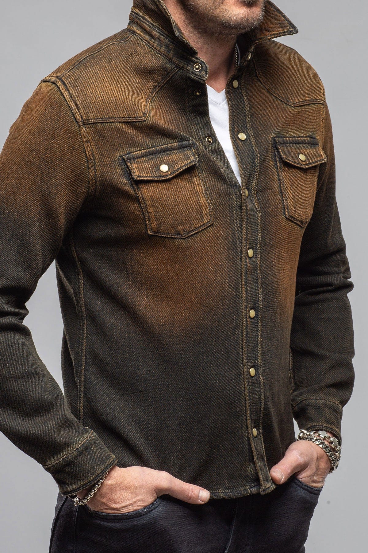 Cutter Knit Snap Shirt In Rhume - AXEL'S