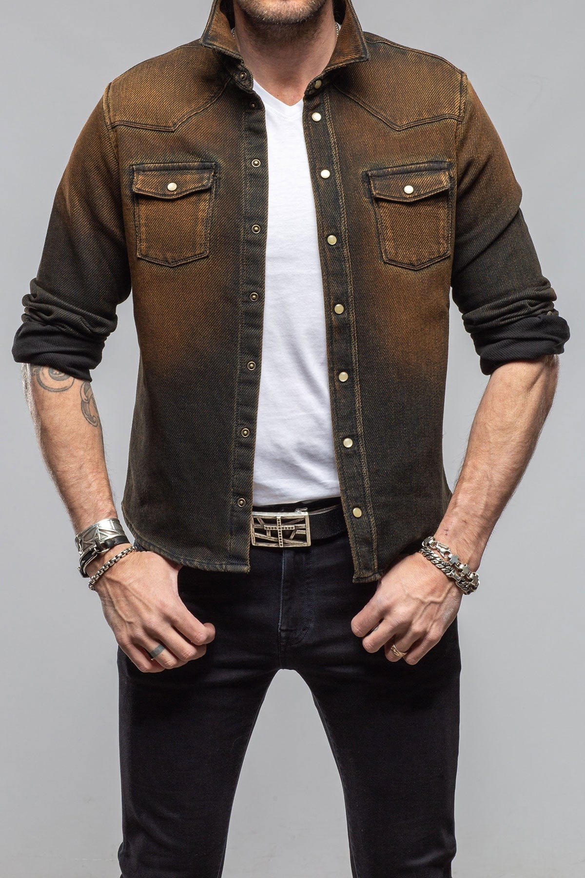 Cutter Knit Snap Shirt In Rhume - AXEL'S