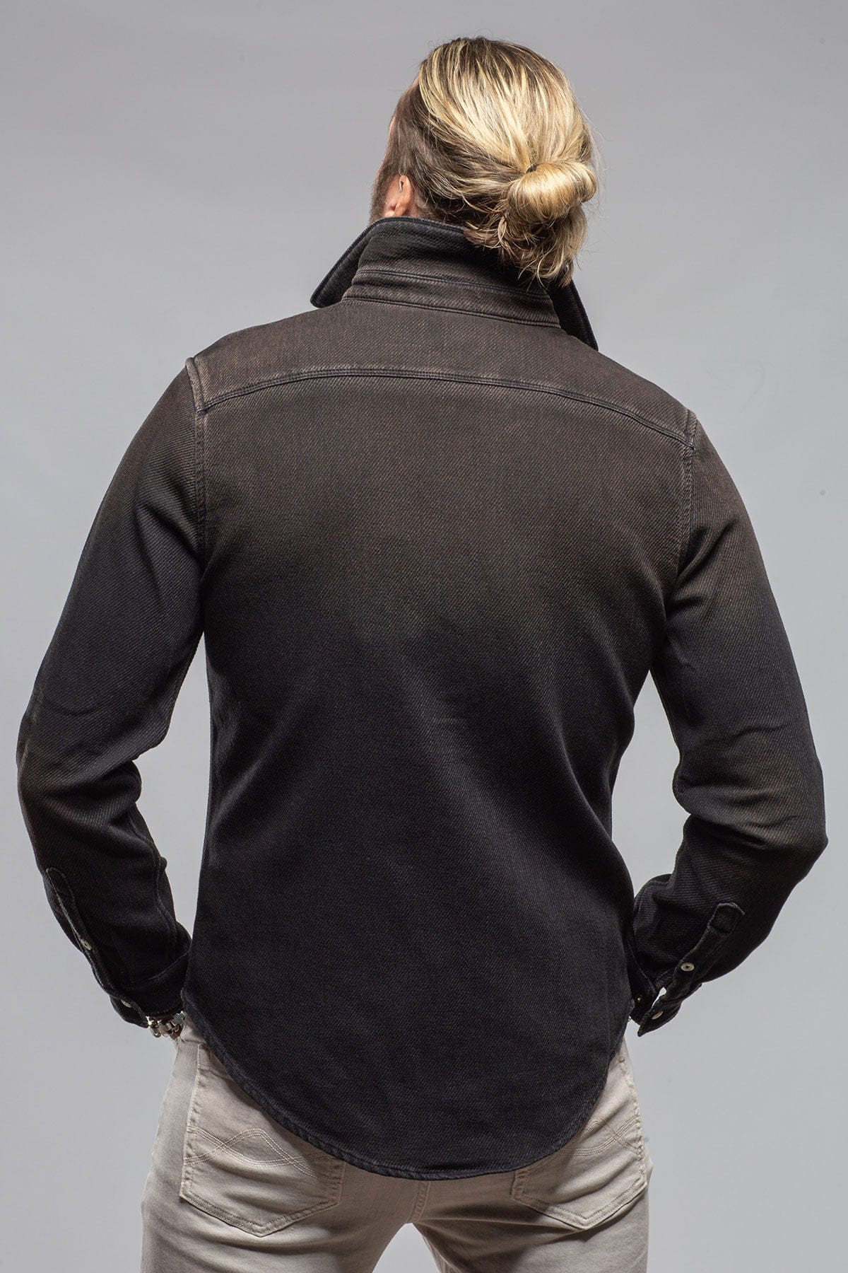 Cutter Knit Snap Shirt In Wenge - AXEL'S