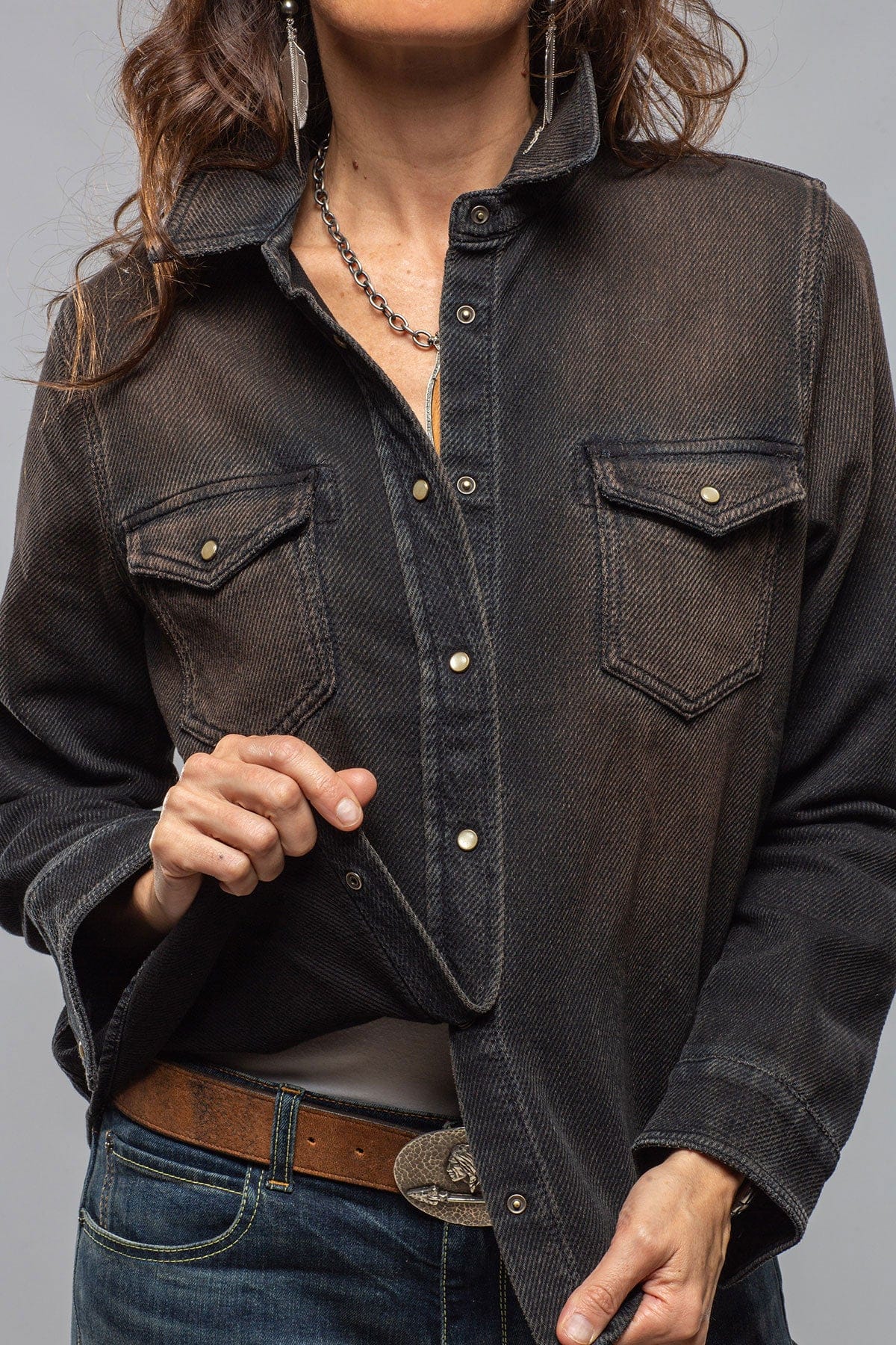 Dakota Western Knit Shirt In Desert Overdye - AXEL'S