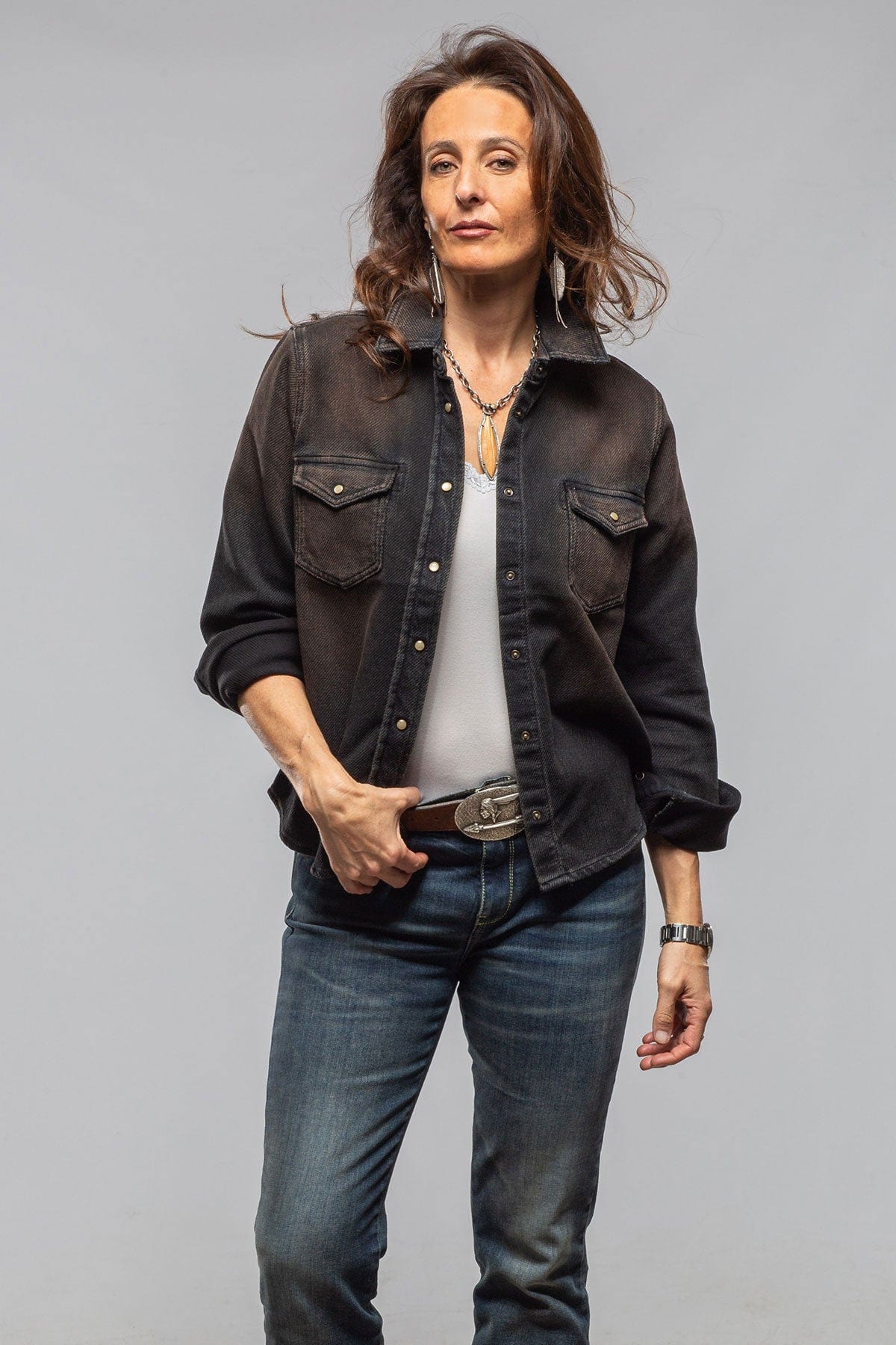 Dakota Western Knit Shirt In Desert Overdye - AXEL'S