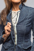 Evelyn Chambray Blazer In Midnight - AXEL'S
