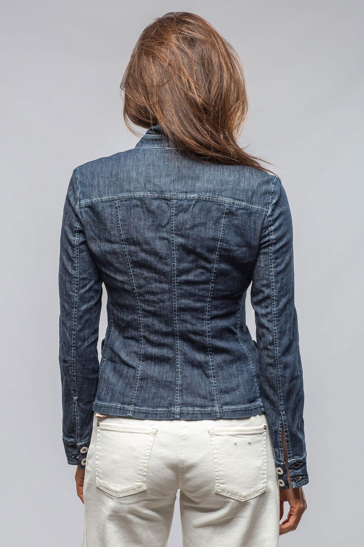 Evelyn Chambray Blazer In Midnight - AXEL'S