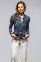 Evelyn Chambray Blazer In Midnight - AXEL'S