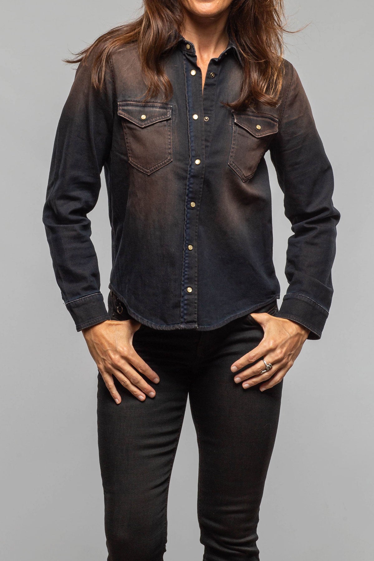 Ricky Western Chambray Shirt In Desert Overdye - AXEL'S