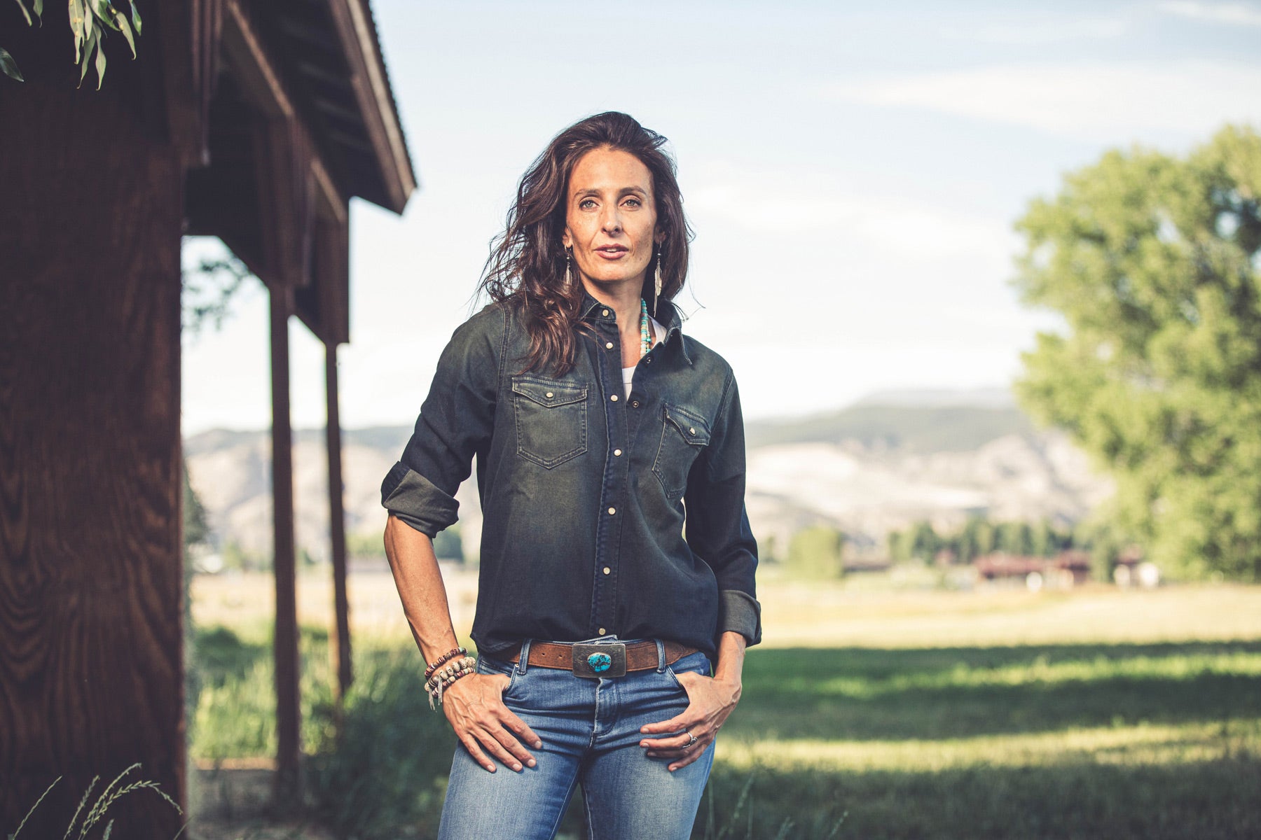 Ricky Western Chambray Shirt In Iguana Overdye - AXEL'S