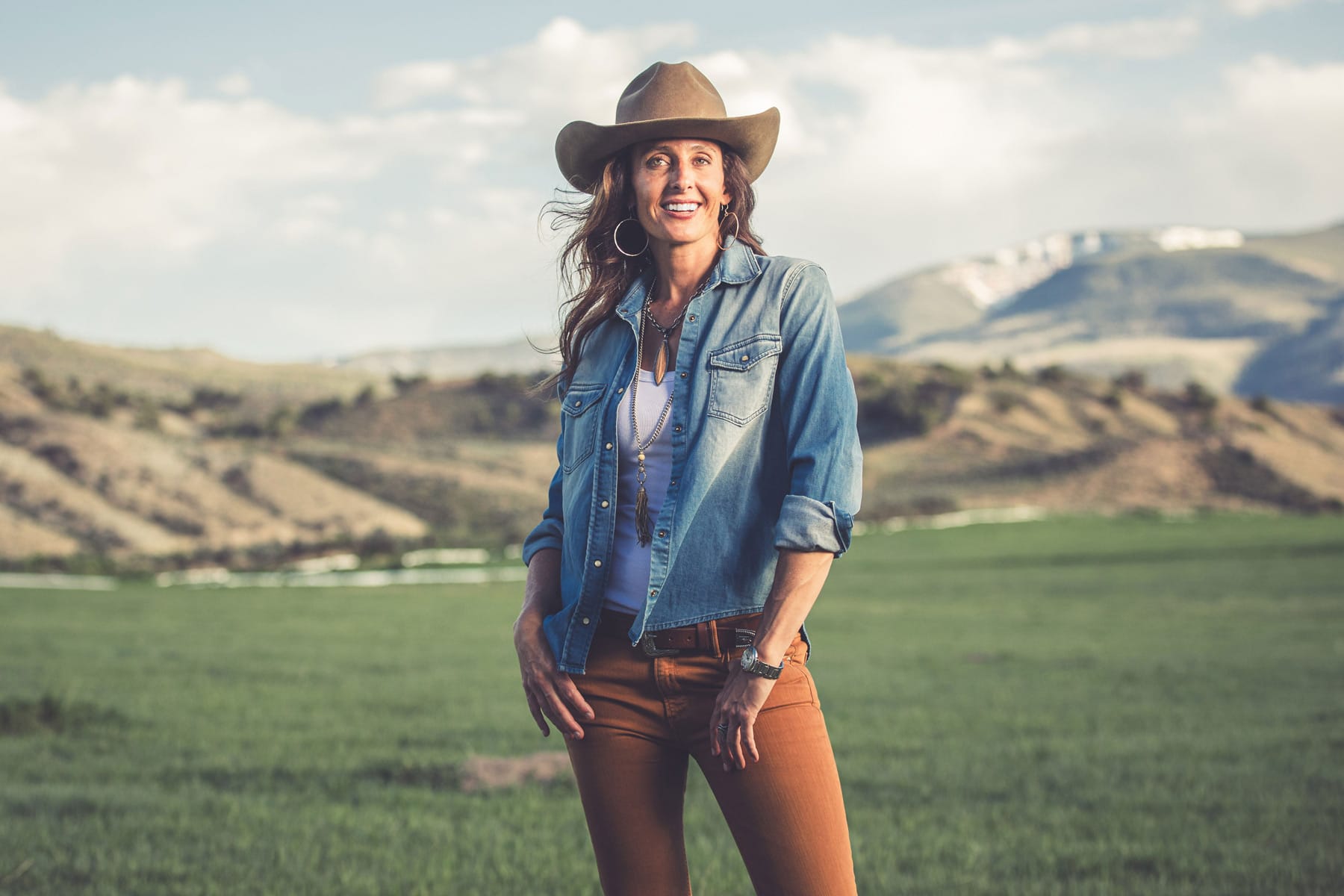 Axel's Premium Denim Ricky Western Chambray Shirt In Light Blue Ladies - Snap Shirts