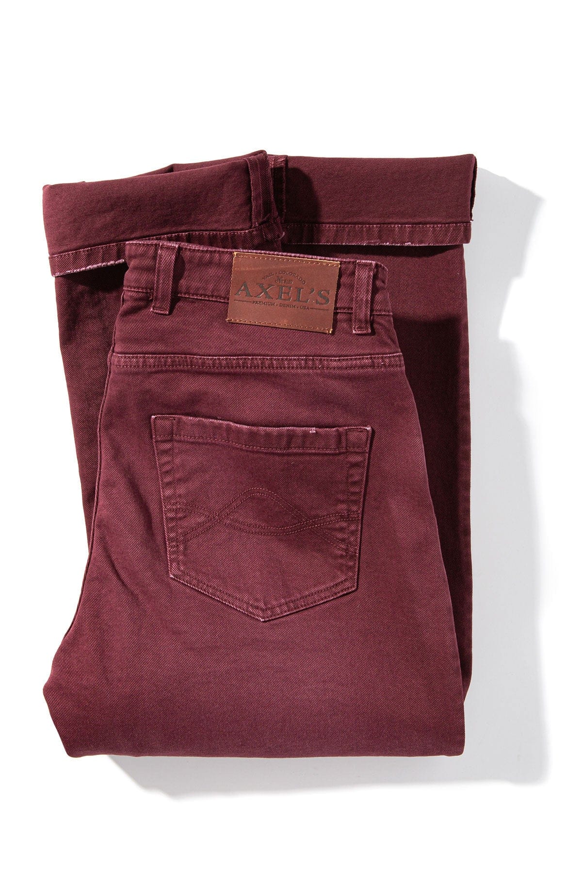 Axel's Premium Denim Silverton Worn-In Slim Denim In Bordeaux Mens - Pants - 5 Pocket