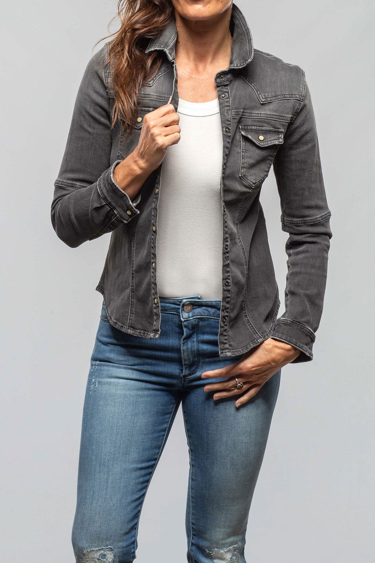 Sweetwater Denim Shirt In Mid-Grey - AXEL'S