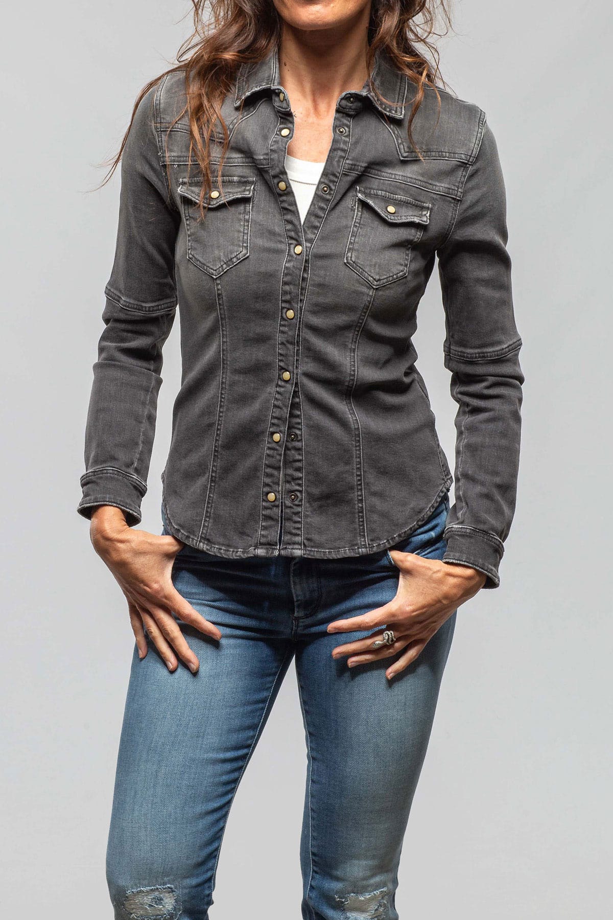 Sweetwater Denim Shirt In Mid-Grey - AXEL'S