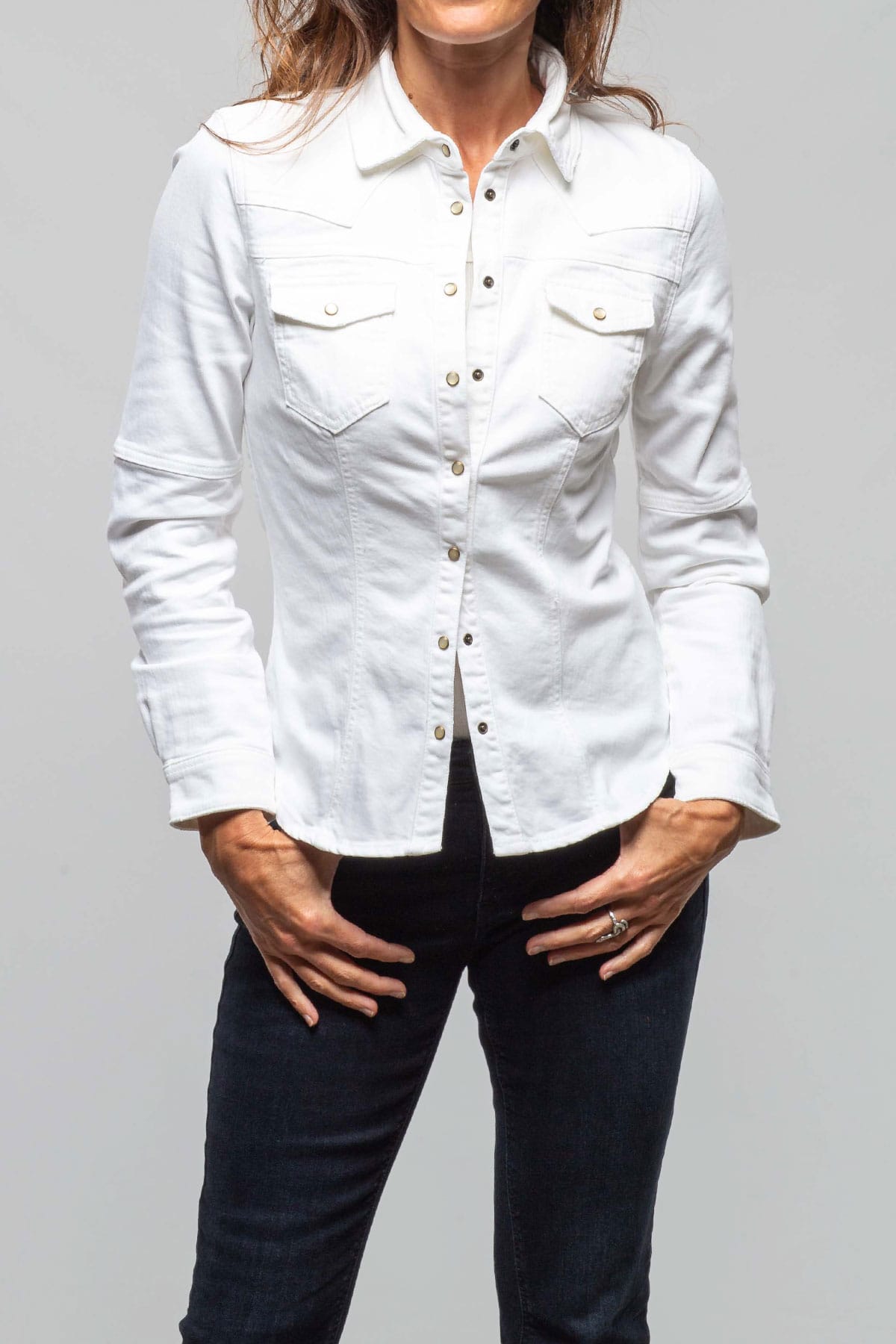 COTTON ASA WHITE DENIM SHIRT/シャツ Axel's Premium Denim Sweetwater Denim Shirt In White | Axel's of Vail