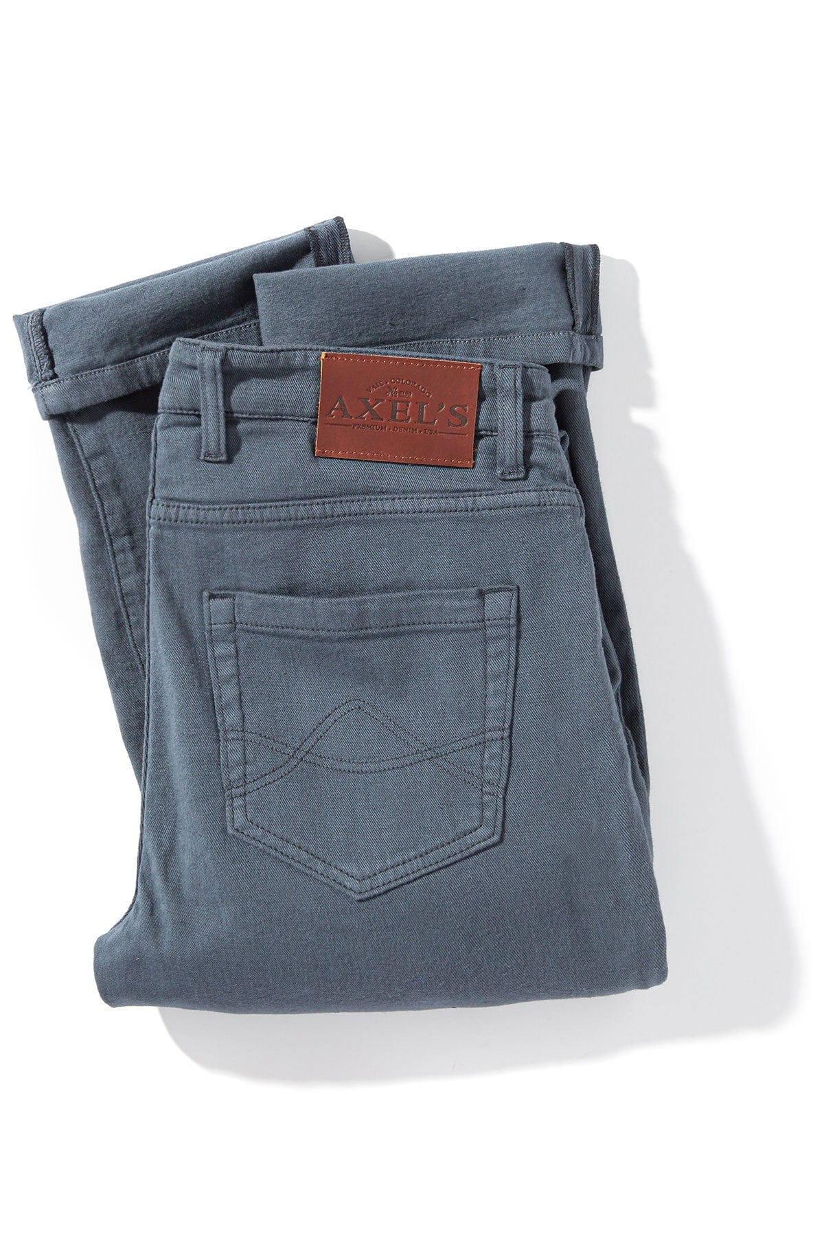 Axel's Premium Denim Winslow Cashmere Trouser In Acciaio Mens - Pants - 5 Pocket