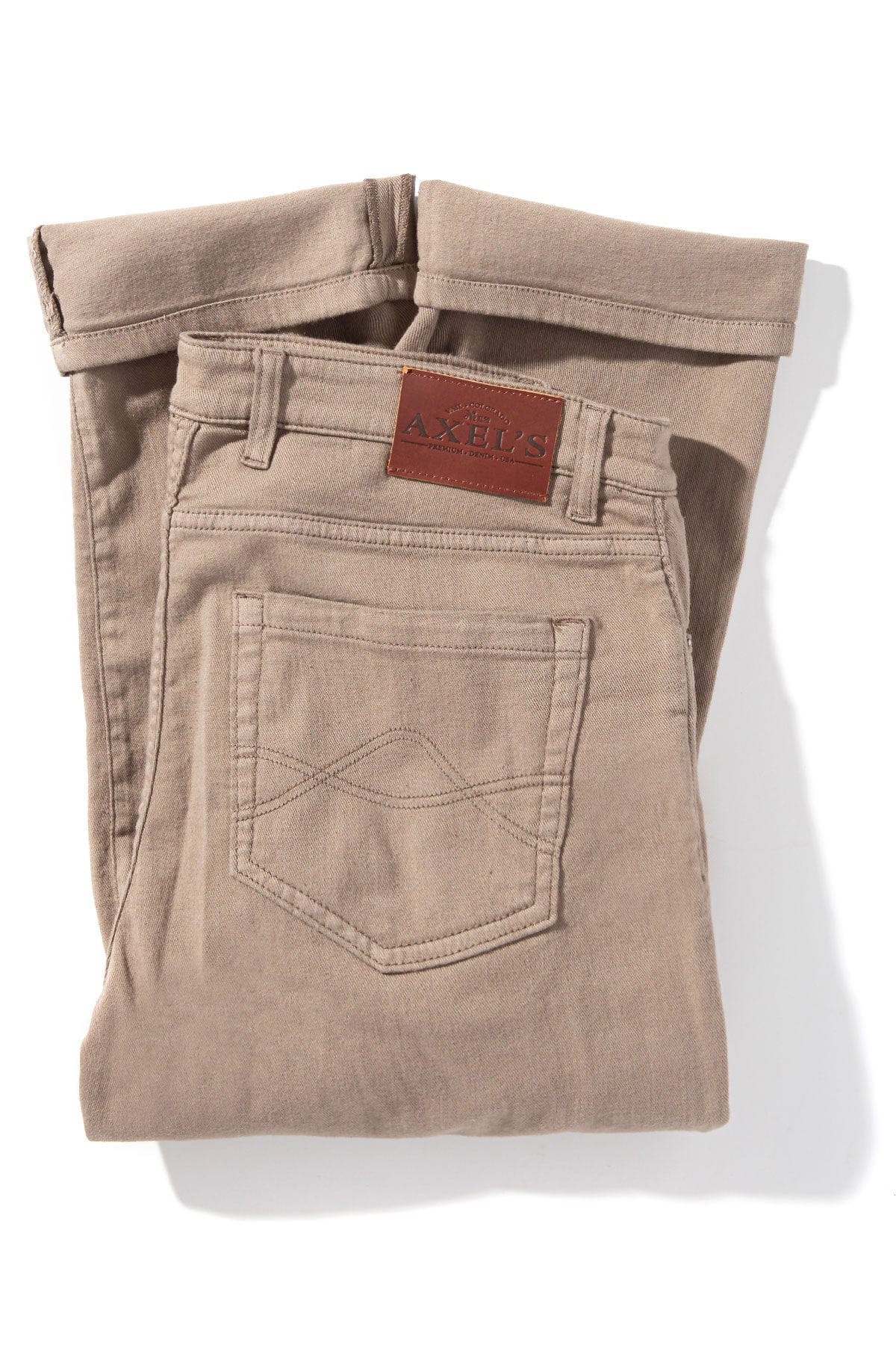 Axel's Premium Denim Winslow Cashmere Trouser In Tortora Mens - Pants - 5 Pocket