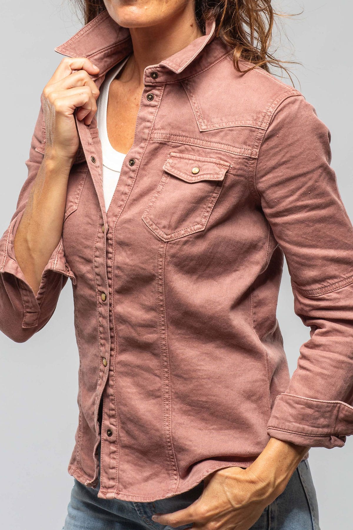 Yarmony Linen-Cotton Snap Shirt In Arrancio - AXEL'S