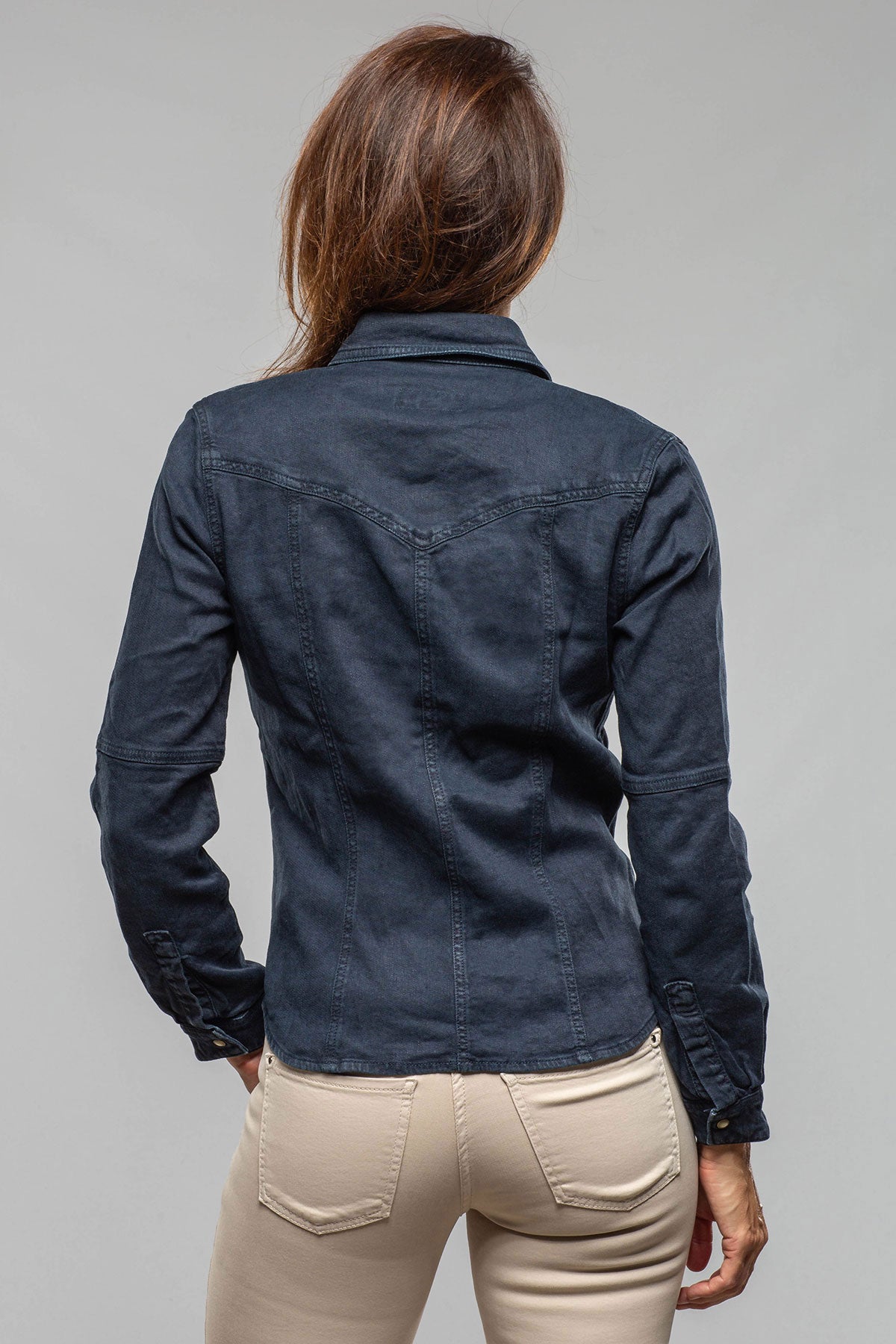 Yarmony Linen-Cotton Snap Shirt In Blu Di Prussia - AXEL'S