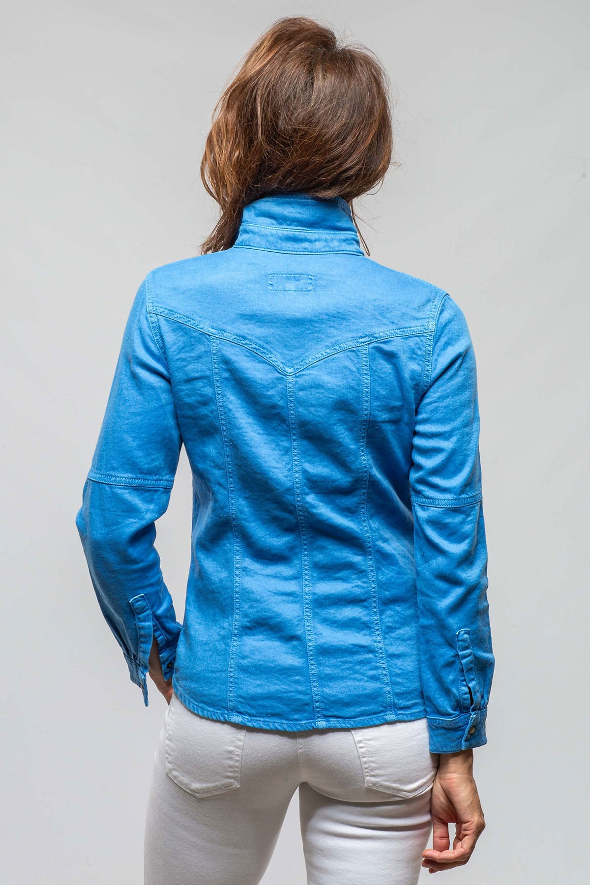 Yarmony Linen-Cotton Snap Shirt In Electric Blue - AXEL'S