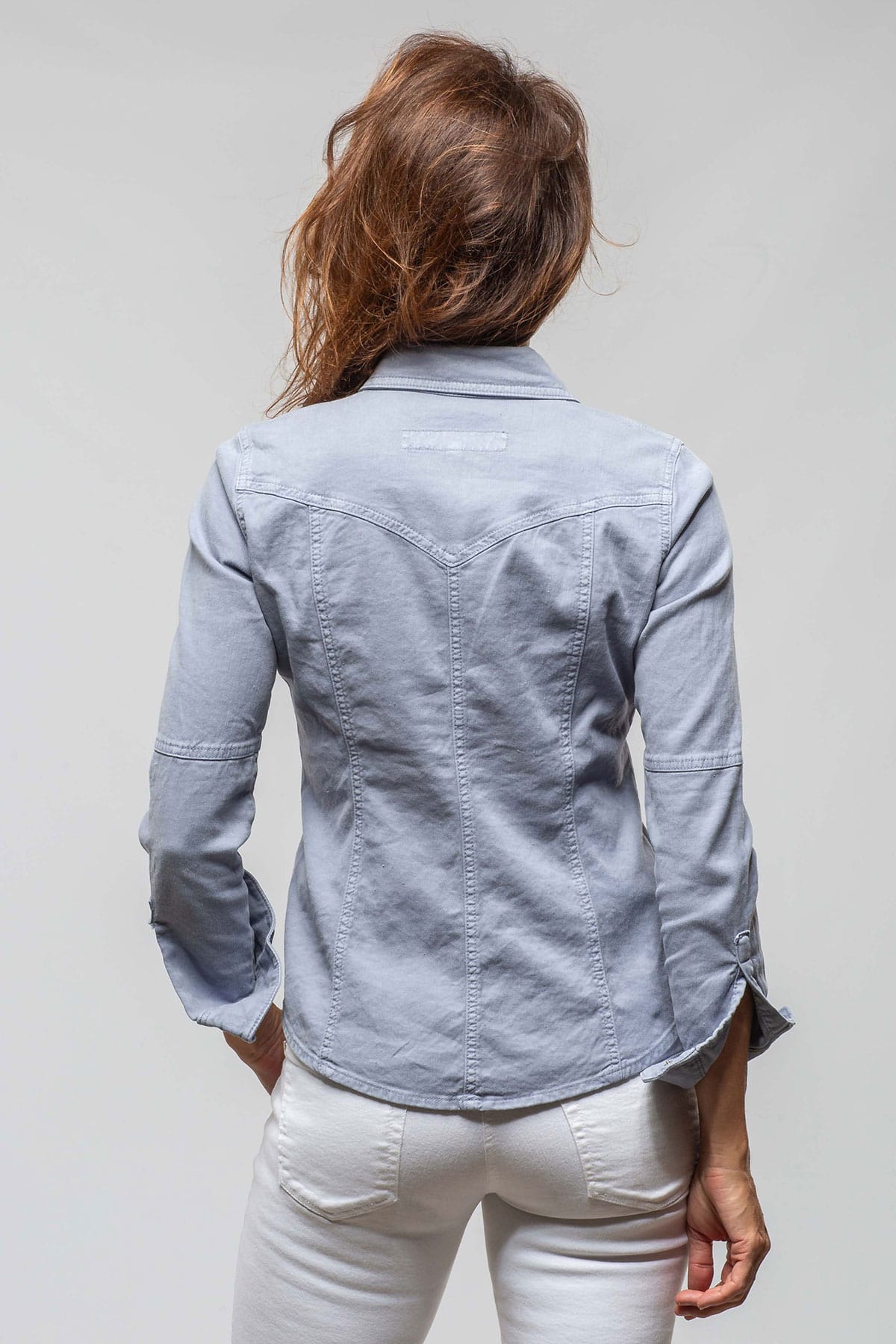 Yarmony Linen-Cotton Snap Shirt In Lavender - AXEL'S