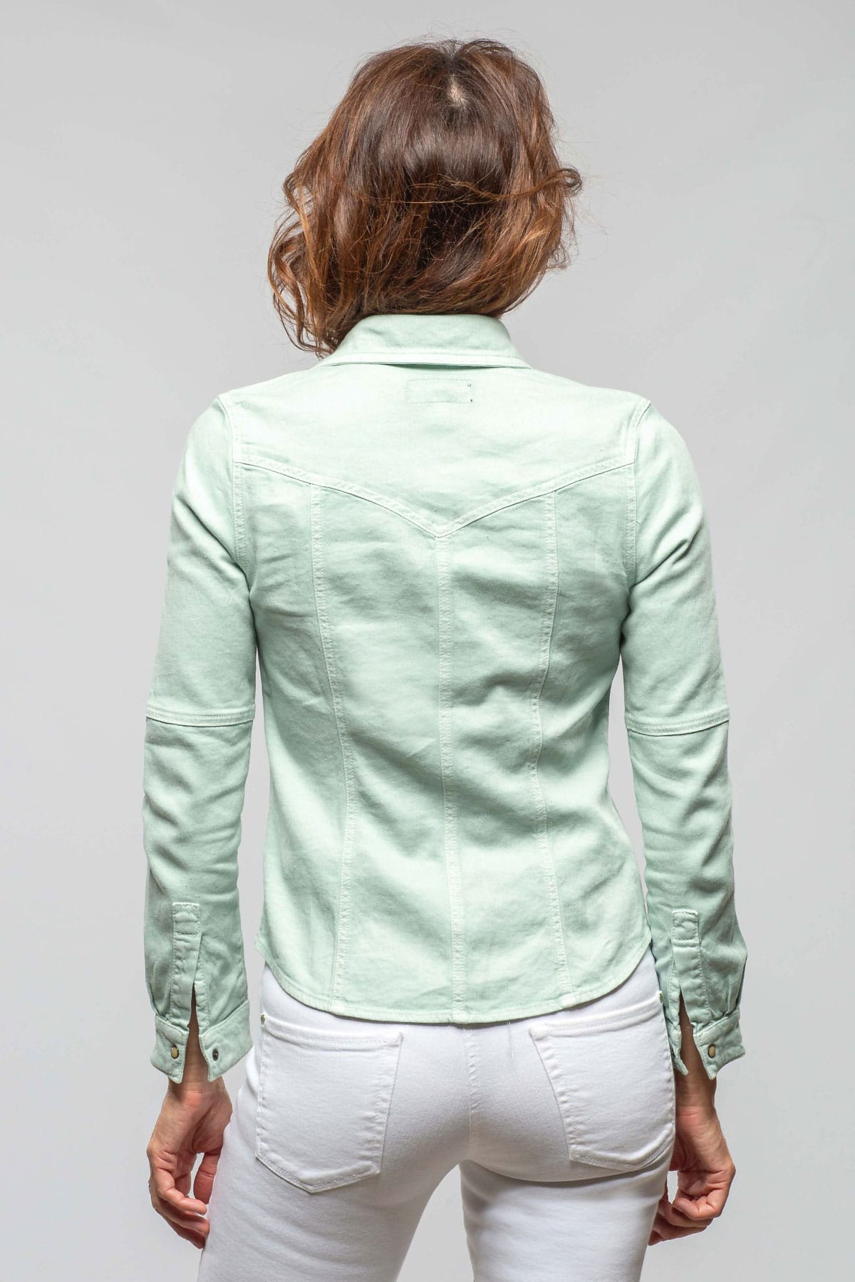 Yarmony Linen-Cotton Snap Shirt In Spearmint - AXEL'S