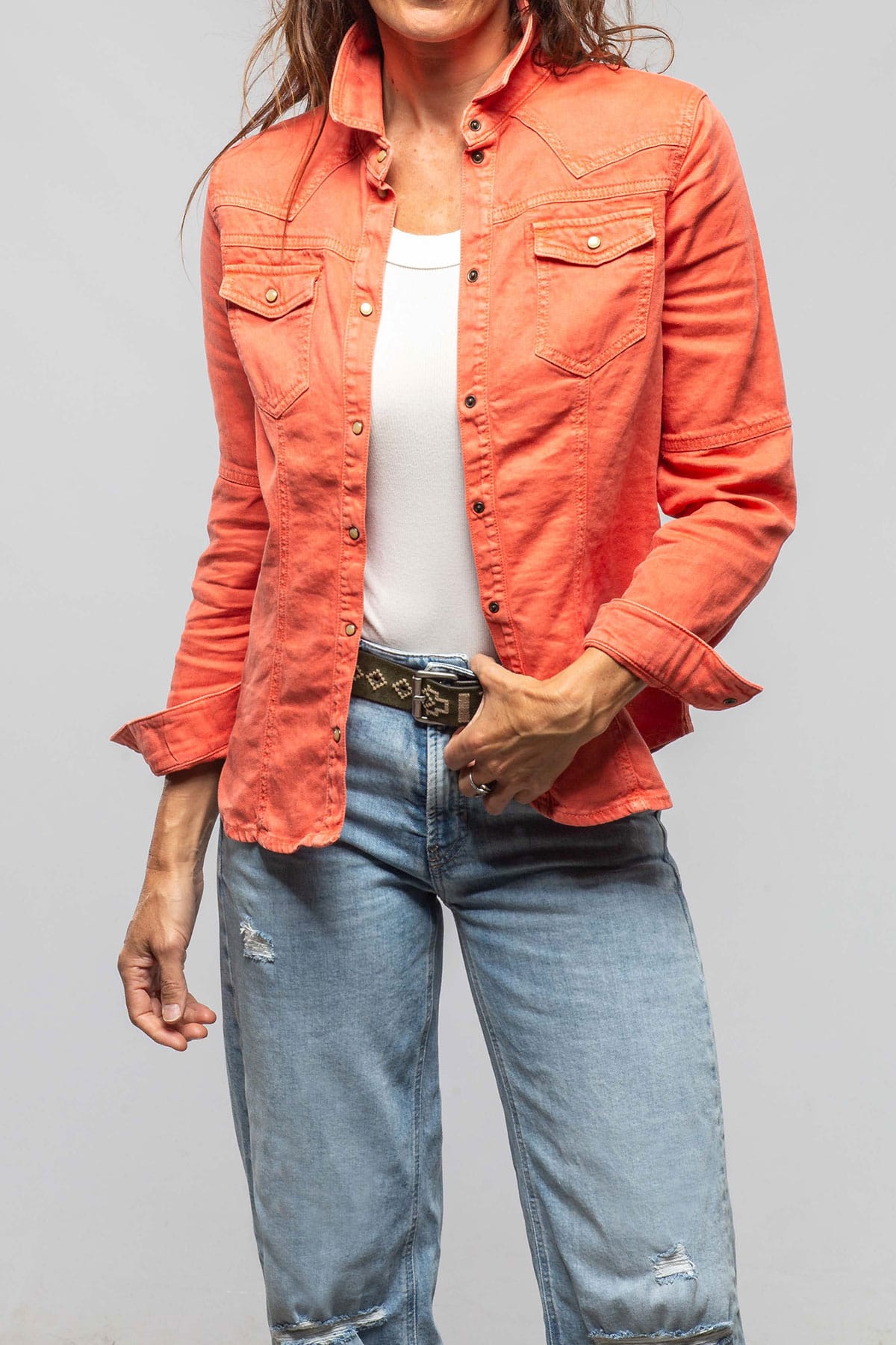 Yarmony Linen-Cotton Snap Shirt In Tropicale - AXEL'S