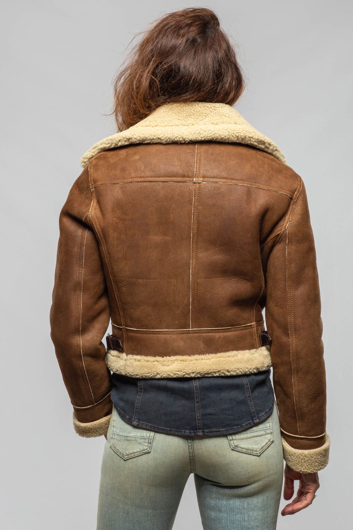 Axel's Renegade by Garrett Amelia Cropped Bomber Shearling In Brown Ladies - Outerwear - Shearling